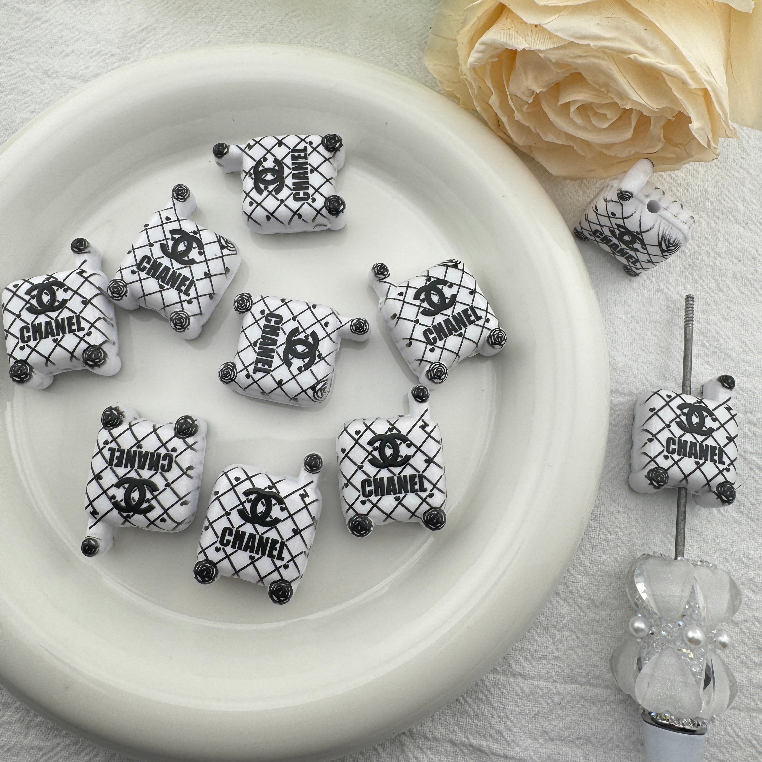 FS6715-20×30mm Luggage Printed Acrylic Beads Zoe's DIY Shop