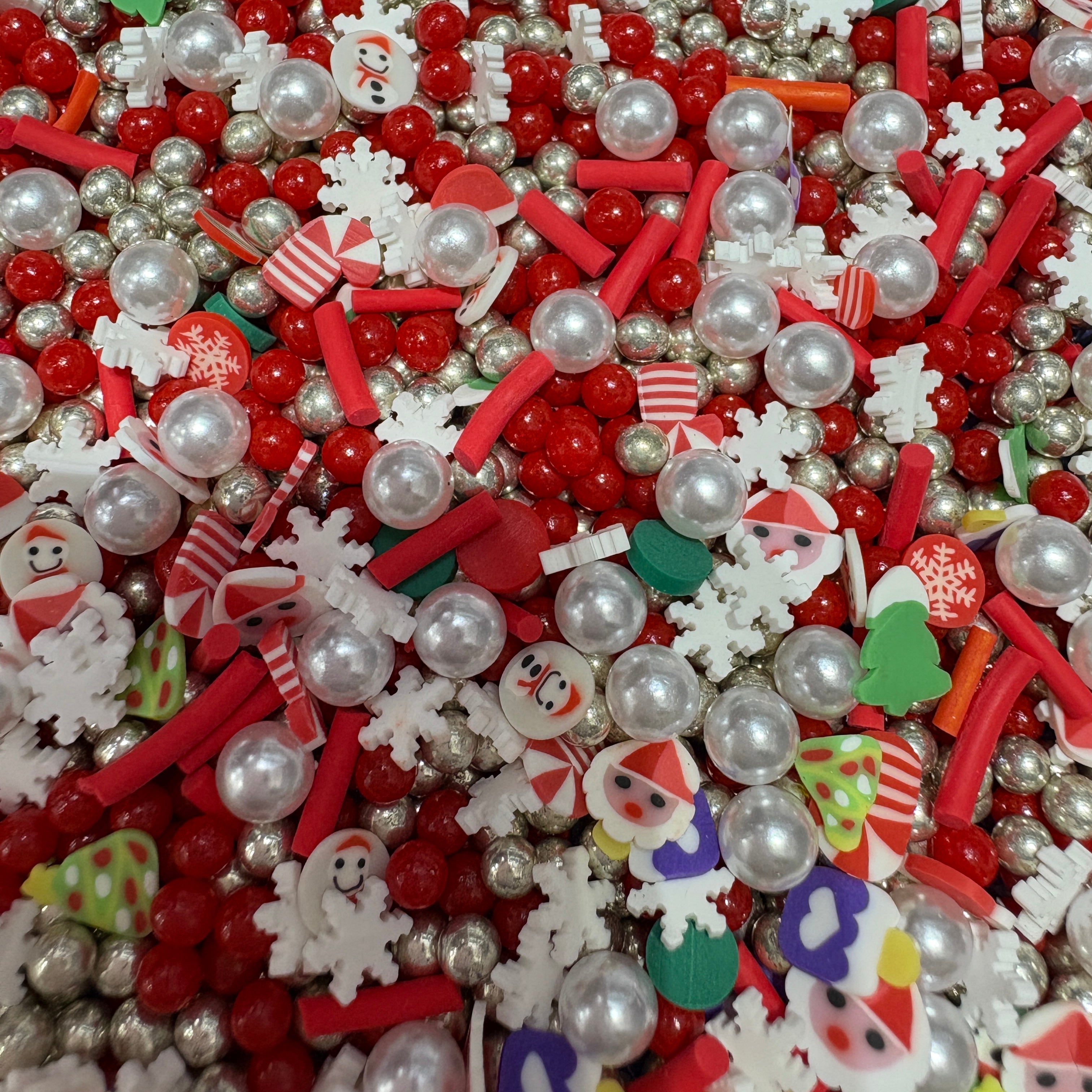 FS2606- 100g 3mm 4mm 5mm Mixed Size Christmas Color Glass Beads Refills