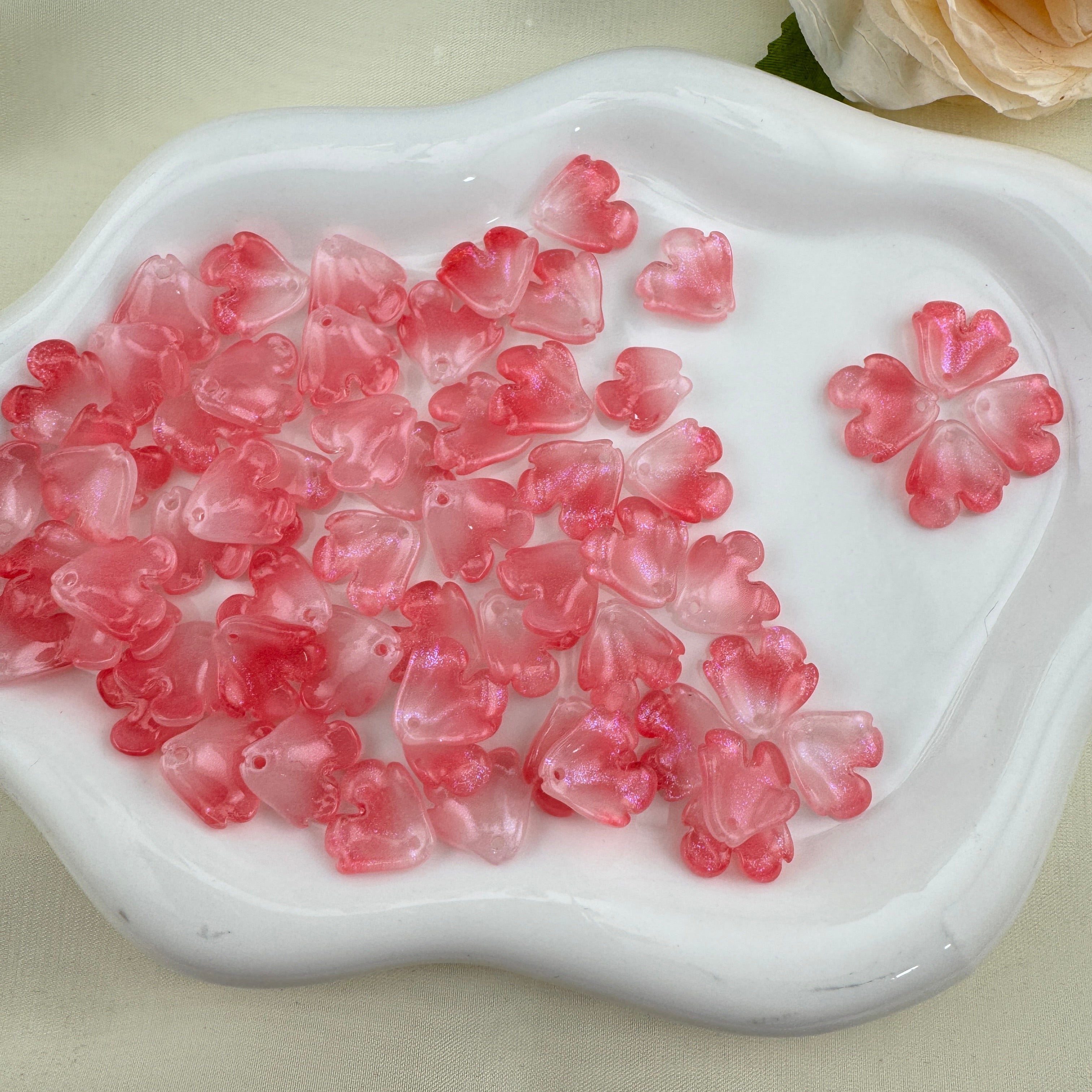 FS2770- Glass Melastoma petal Charms Zoe's DIY Shop