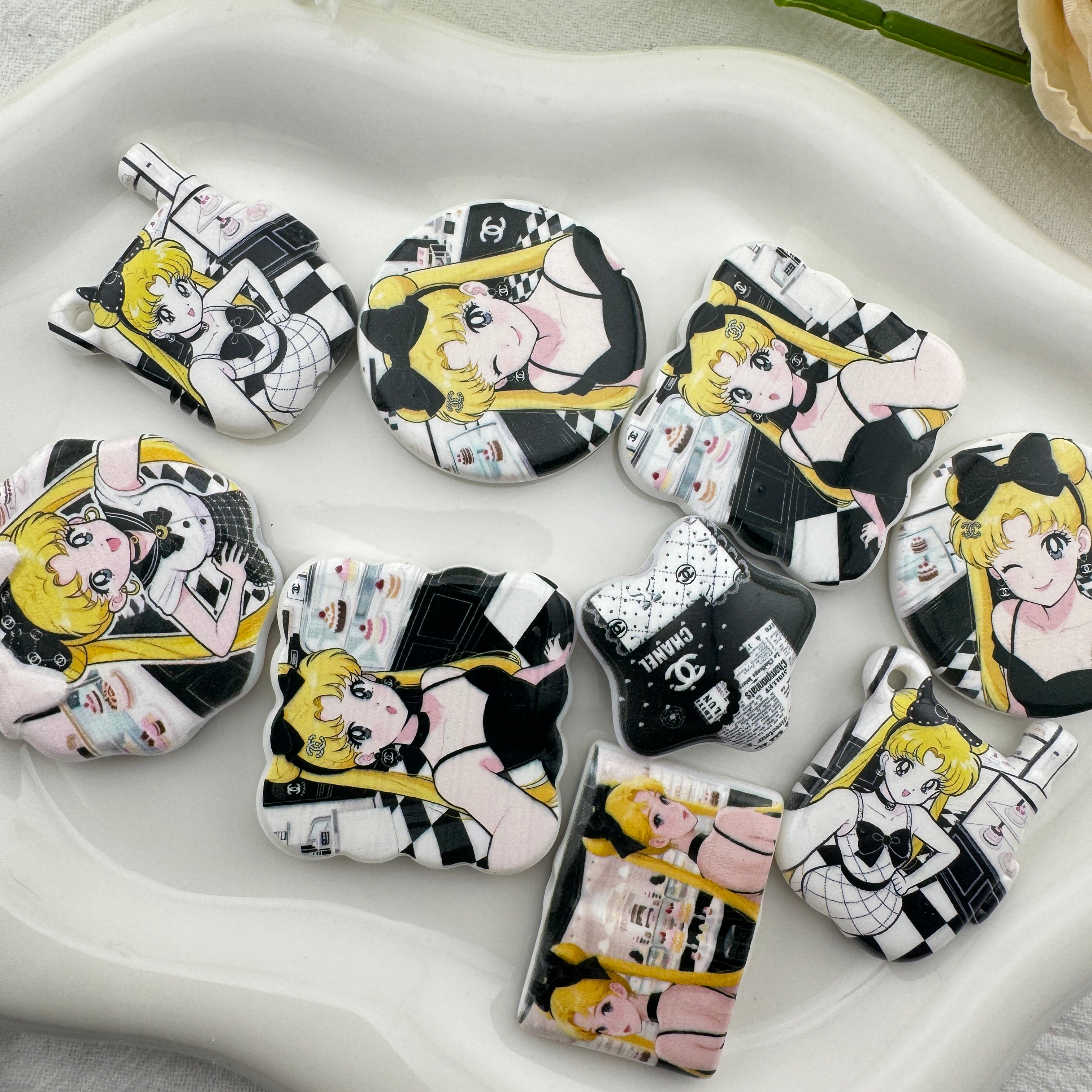 FS6696-Sailor Moon Printed Acrylic Beads Zoe's DIY Shop