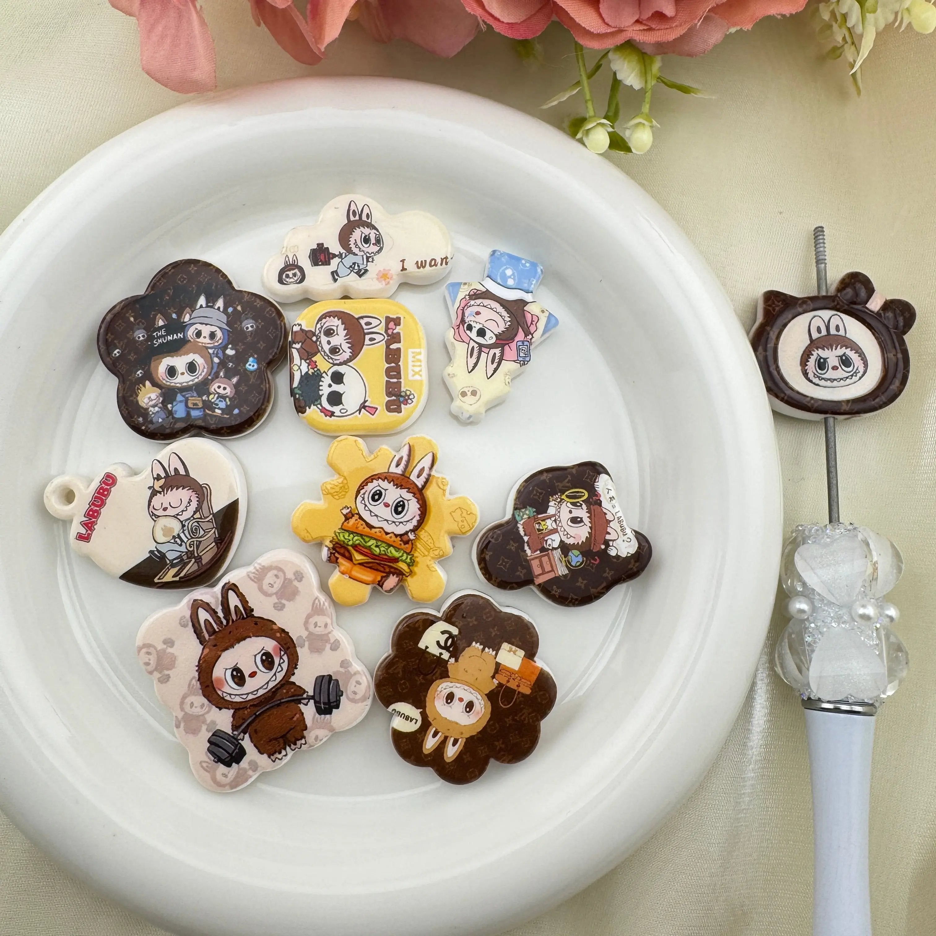 FS6742-Labubu Printed Mixed Acrylic Beads Zoe's DIY Shop