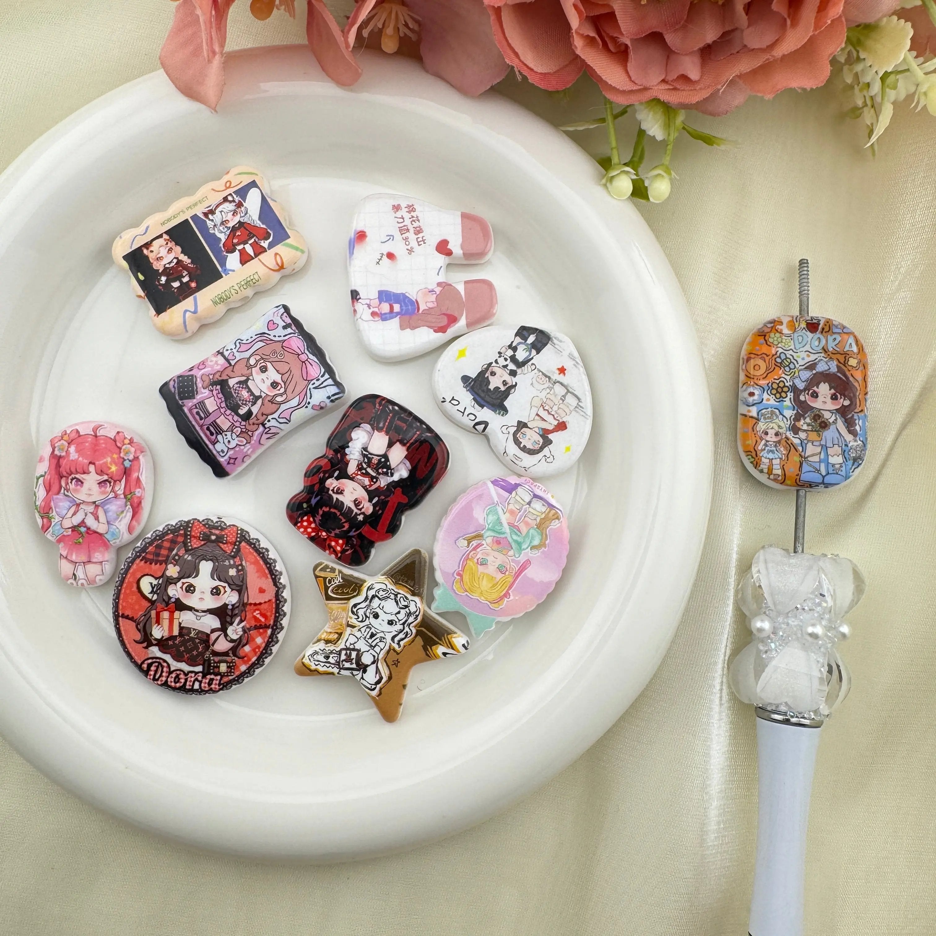 FS6745-Zora Printed Mixed Acrylic Beads Zoe's DIY Shop