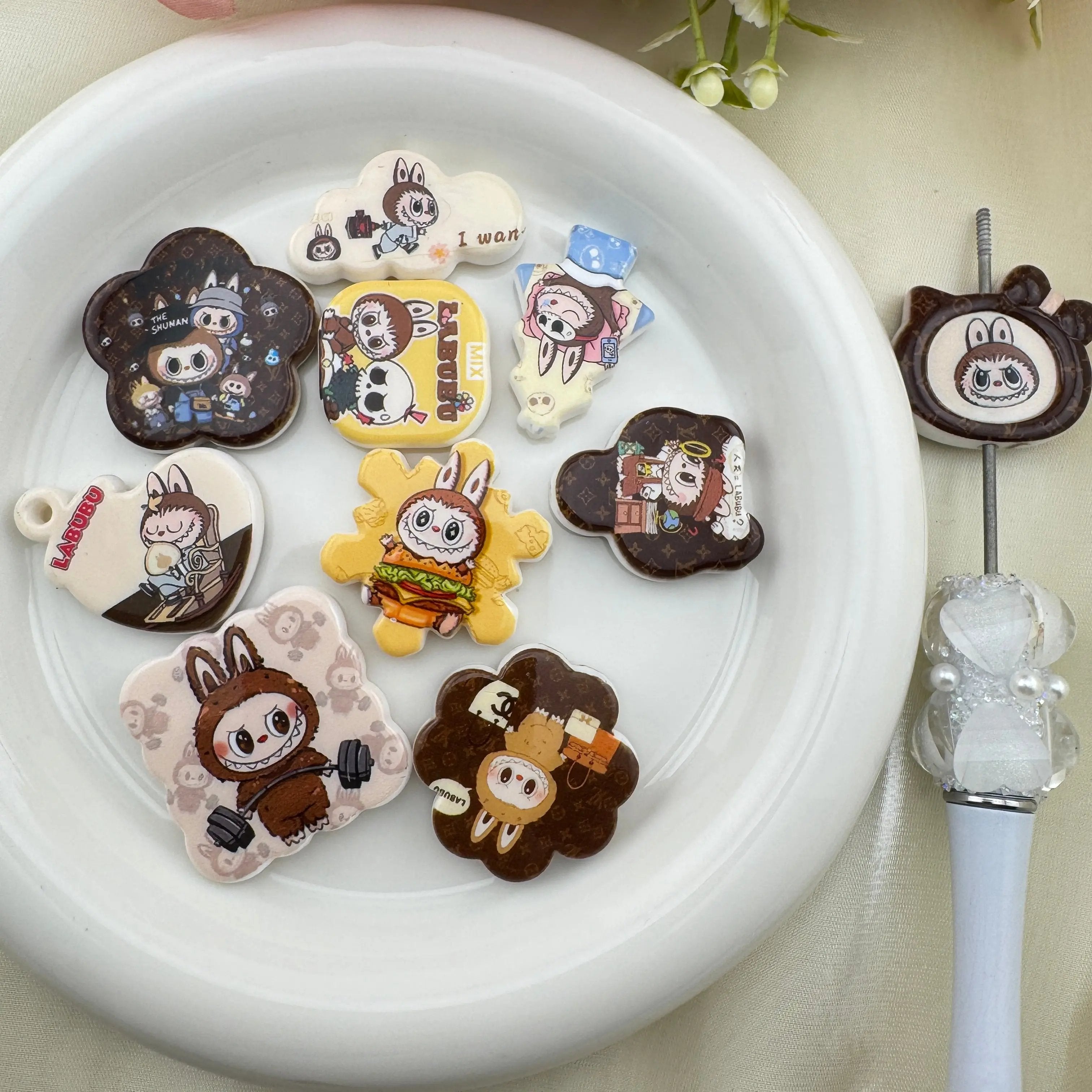 FS6742-Labubu Printed Mixed Acrylic Beads Zoe's DIY Shop