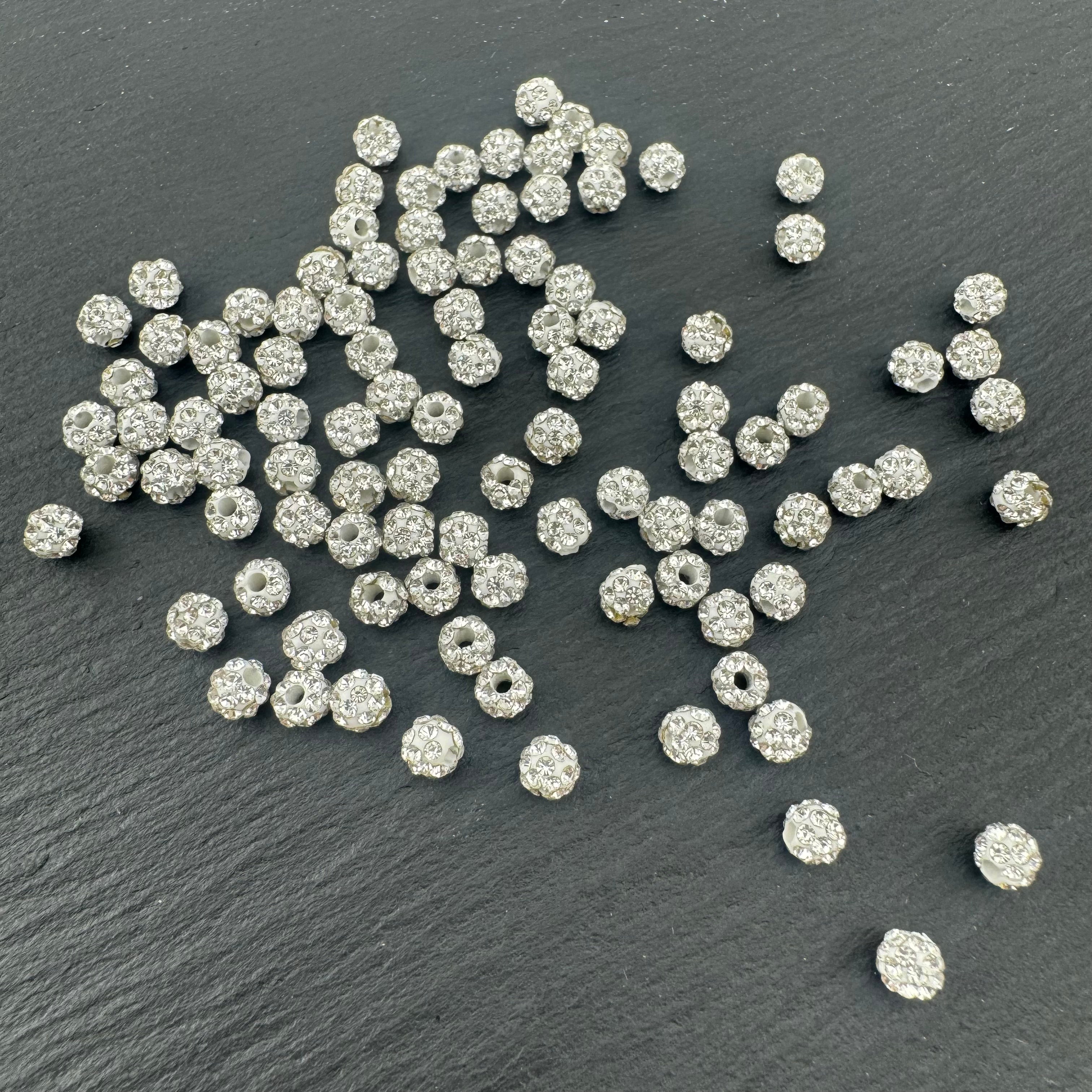 FS2098-4mm Sparkling Spacers For Making keychain (Not For Pens)