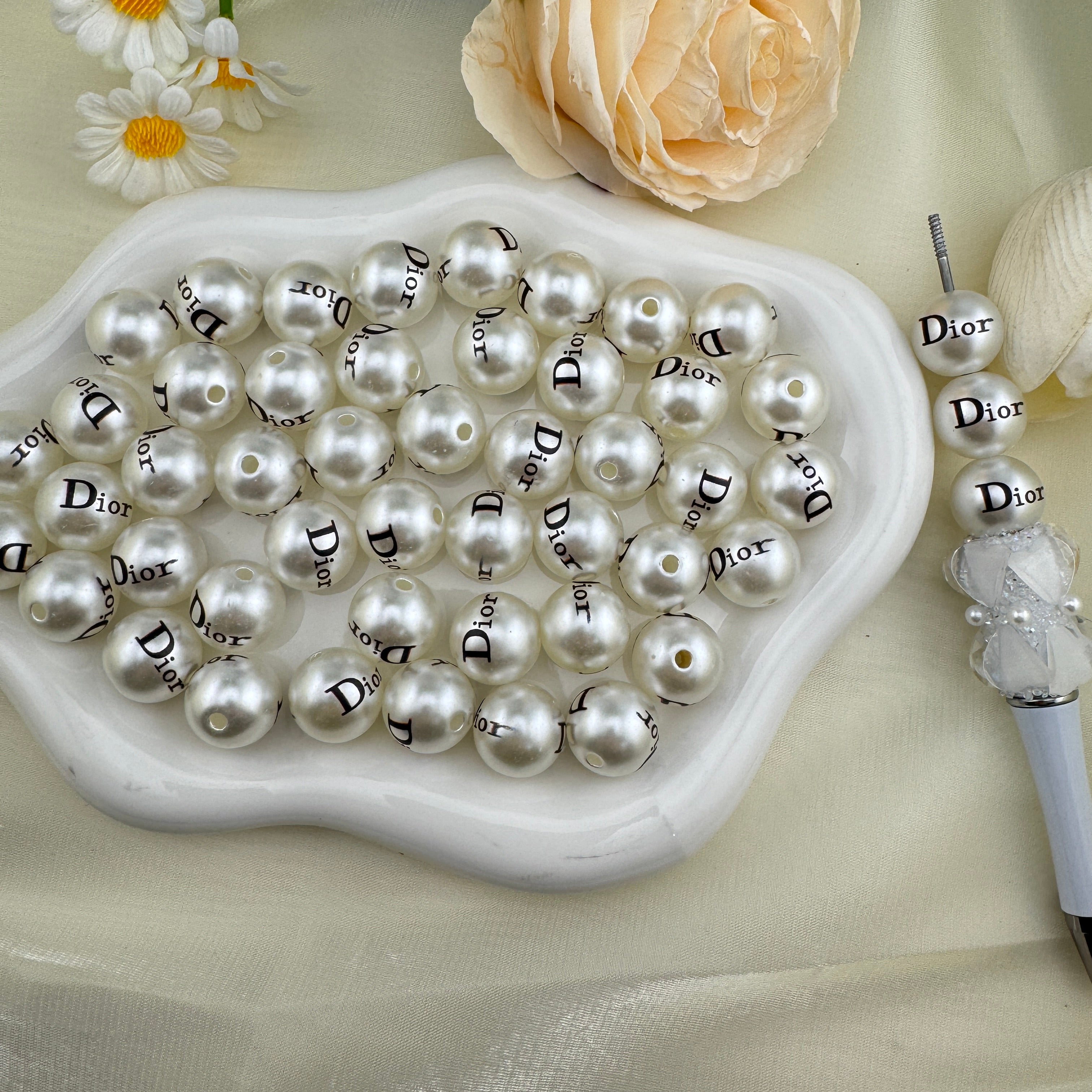 FS6827-16mm DR Pearl Looking Acrylic Beads Zoe DIY Wholesale