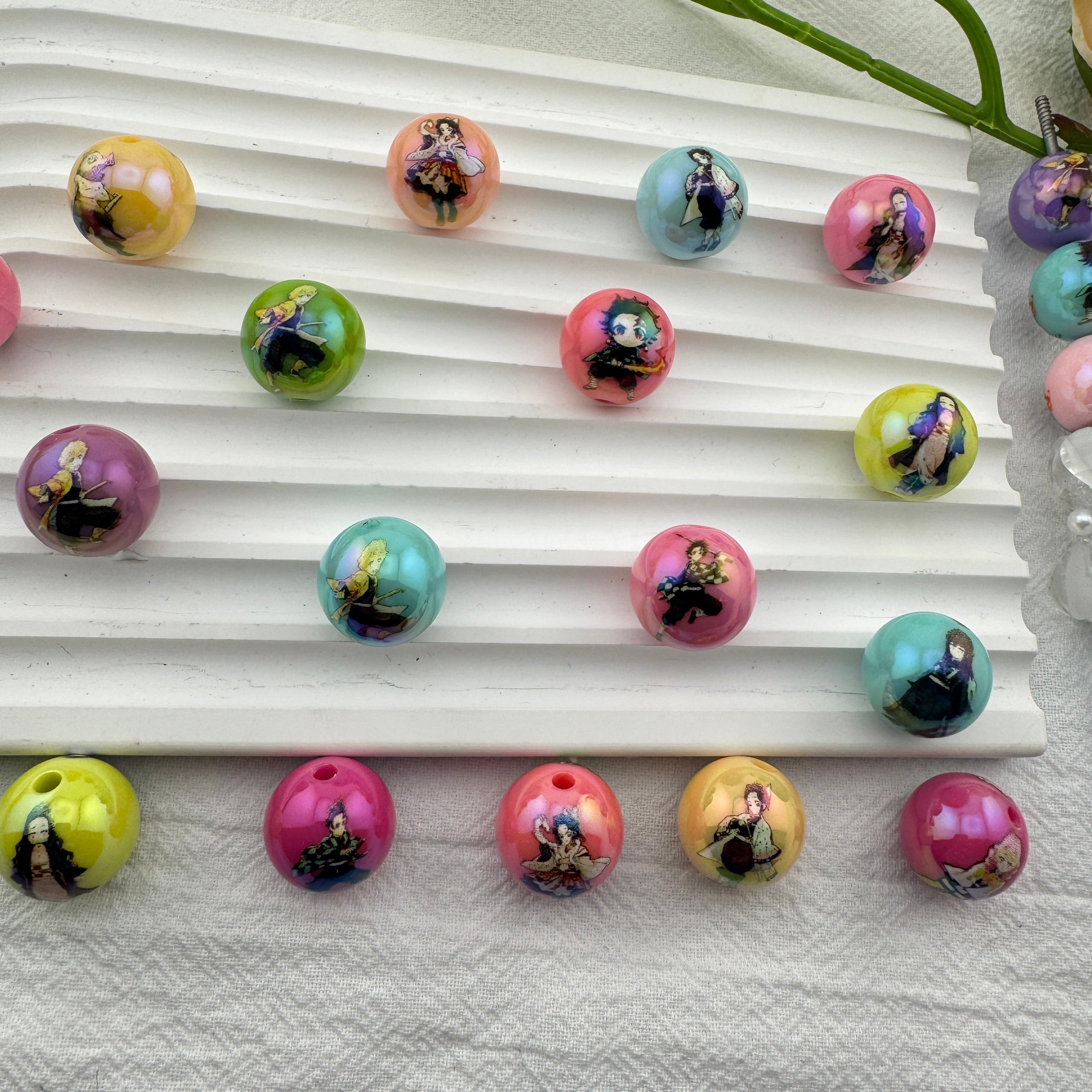 FS6698-16mm Demon Slayer Printed Acrylic Beads Zoe's DIY Shop