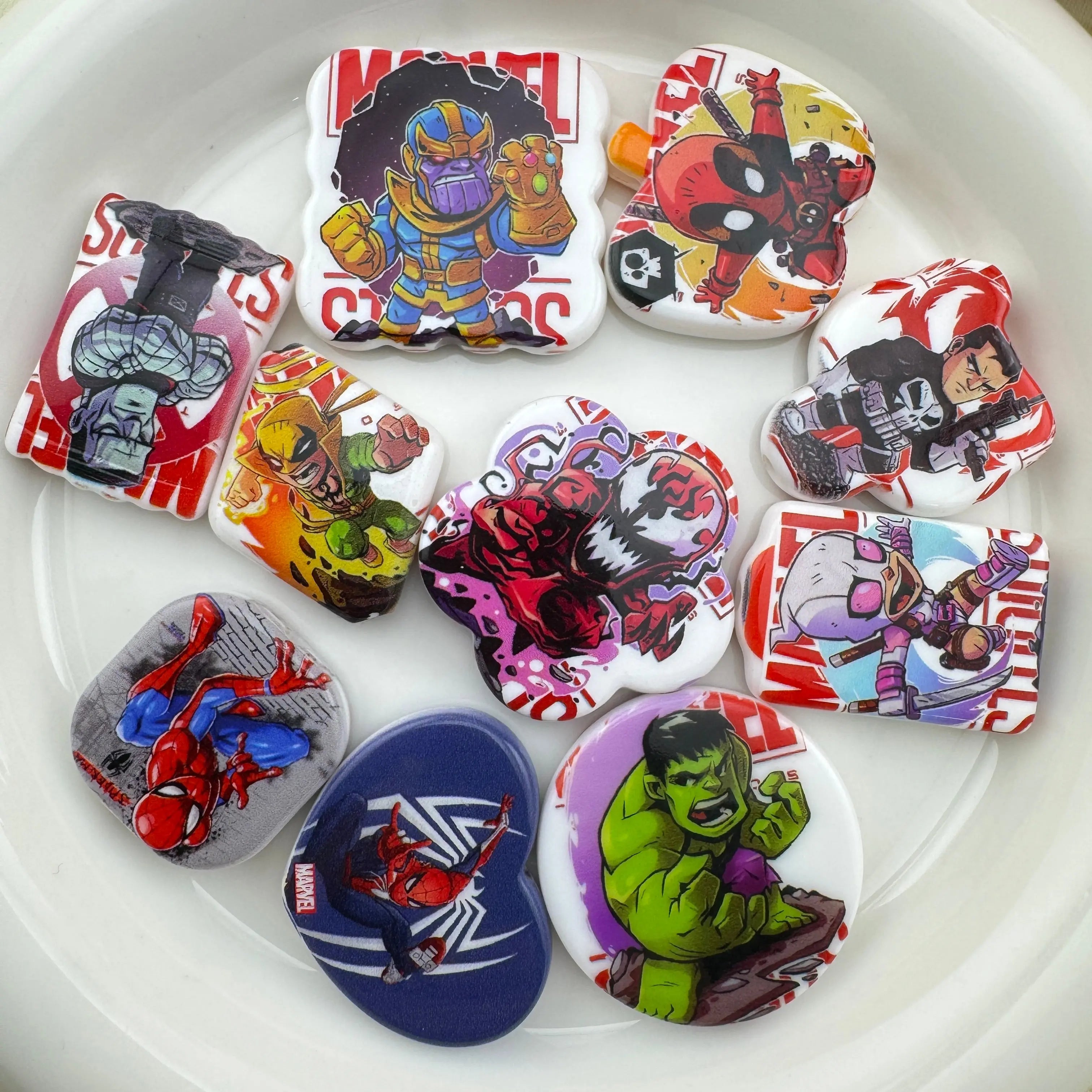 Hero Character Printed Mixed Acrylic Beads Zoe's DIY Shop