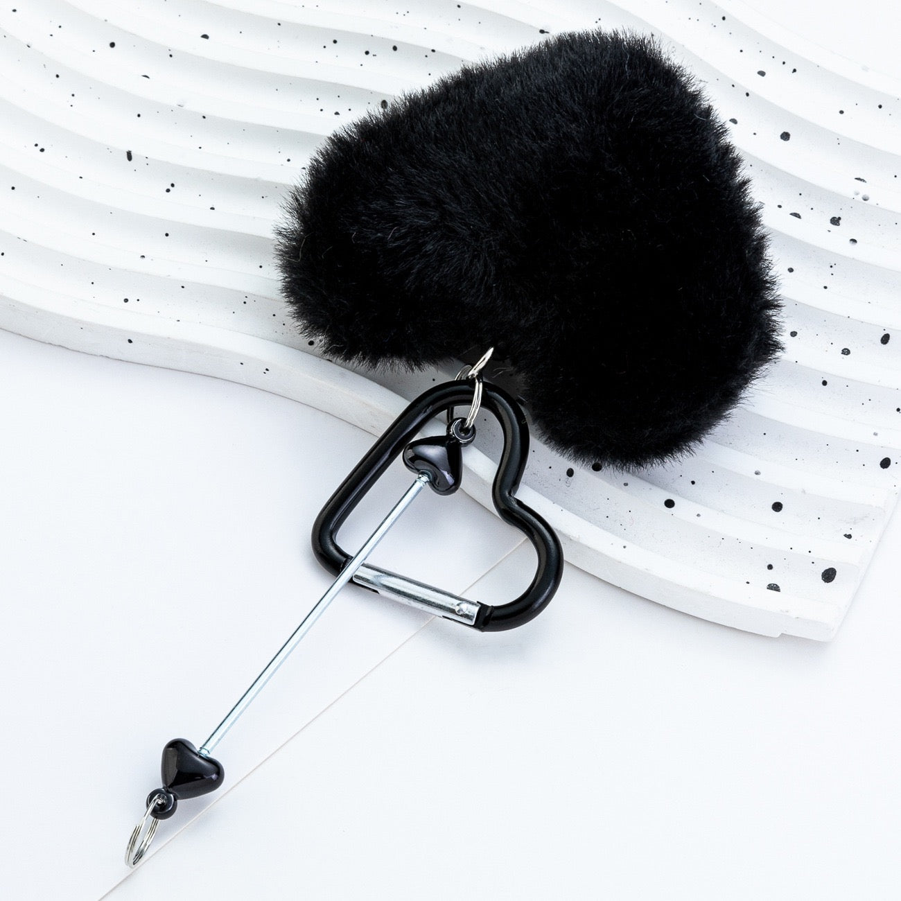 FS6070-  16*4.5cm Heart Plush Mountaineering Keychain Zoe's DIY Shop