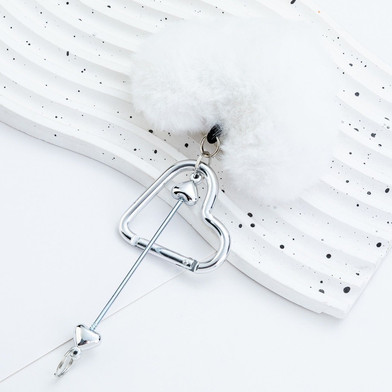 FS6070-  16*4.5cm Heart Plush Mountaineering Keychain Zoe's DIY Shop