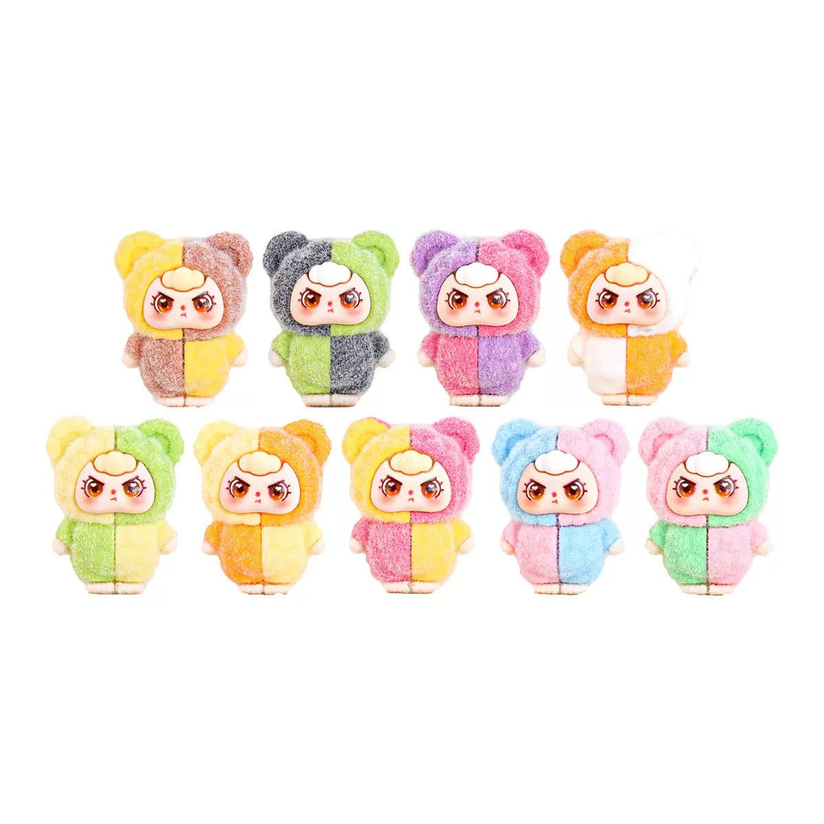 FS5161-3.1×2.3×3.7cm Flocked Bear Resin Charms