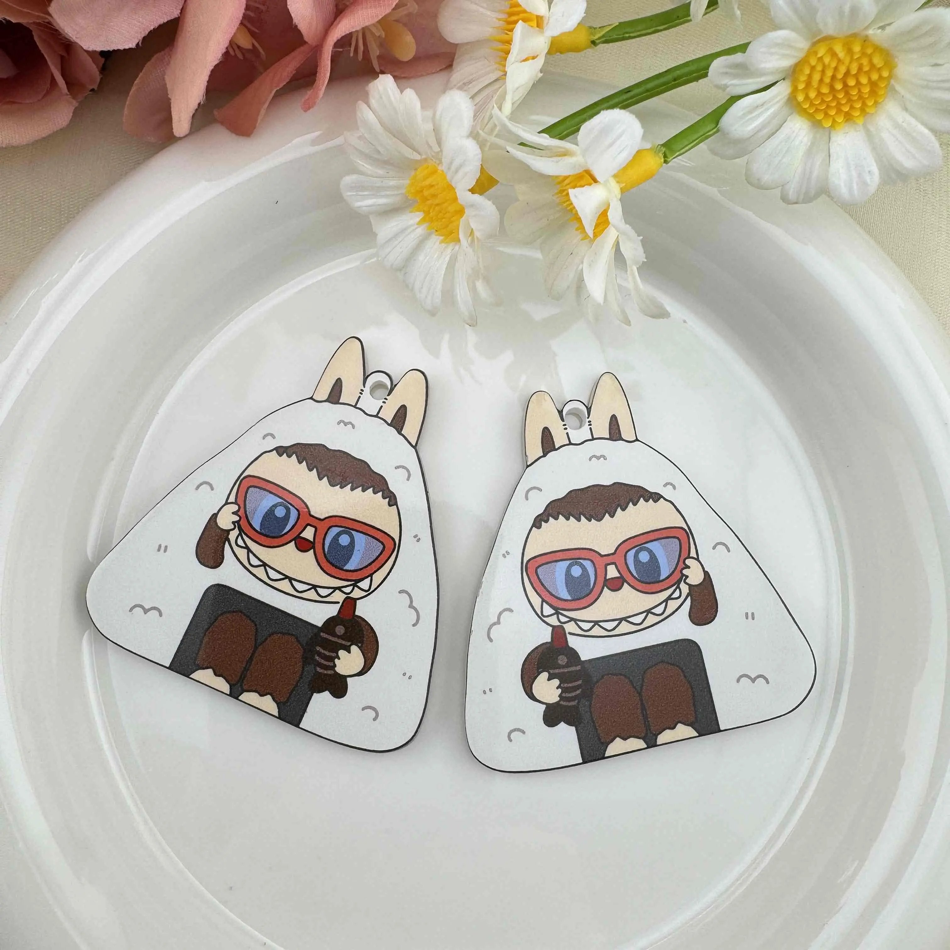 FS6538-Labubu Acrylic Charms With Hook For Making Keychain Zoe DIY Wholesale