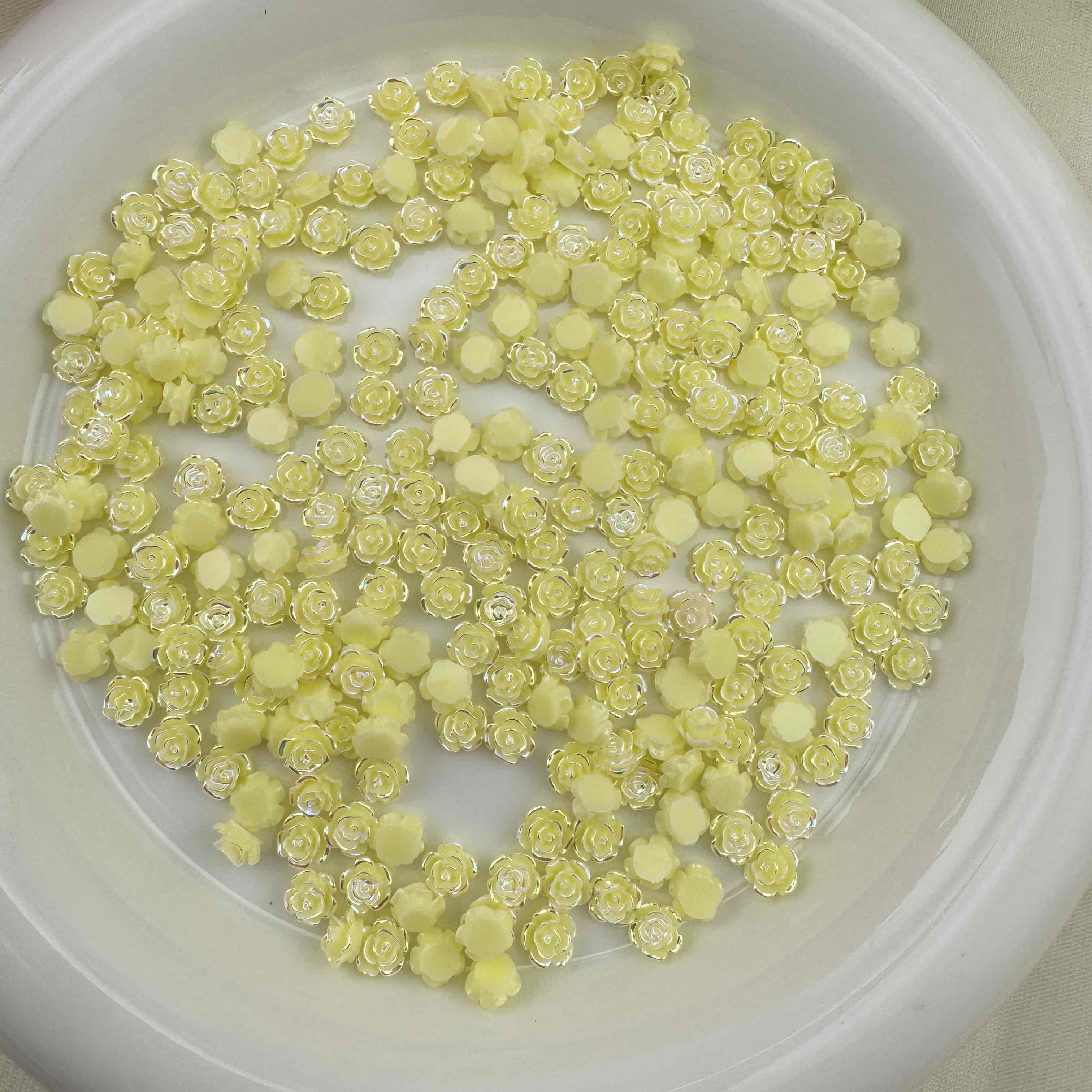 FS5762-6mm UV Luminous Roses Flower Nail Charms For Making Fancy Beads Or Fancy Beadable Pens Zoe DIY Wholesale