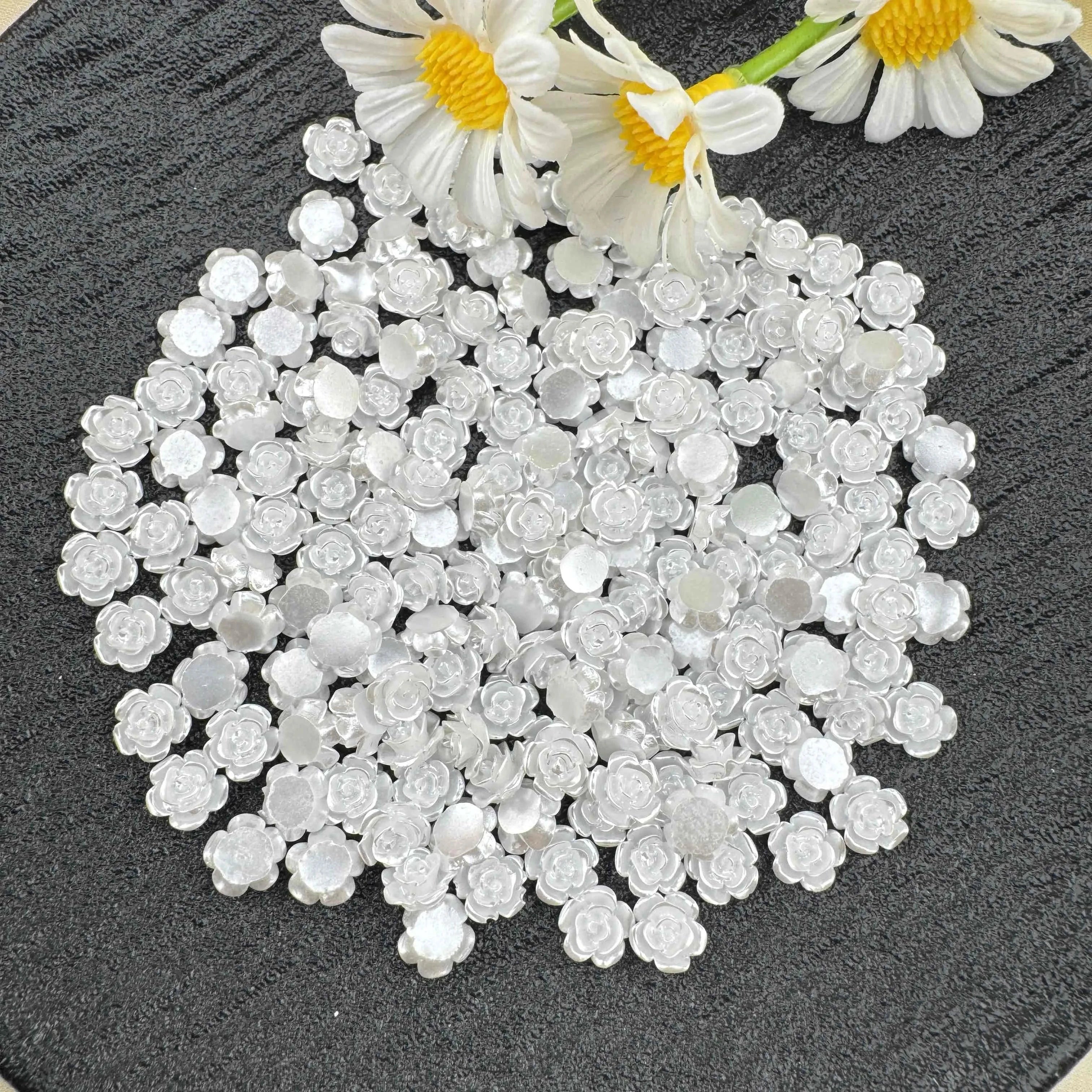 FS2291-8mm Pearl Looking Nail Charms For Making Fancy Beads Or Fancy Beadable Pens Zoe DIY Wholesale