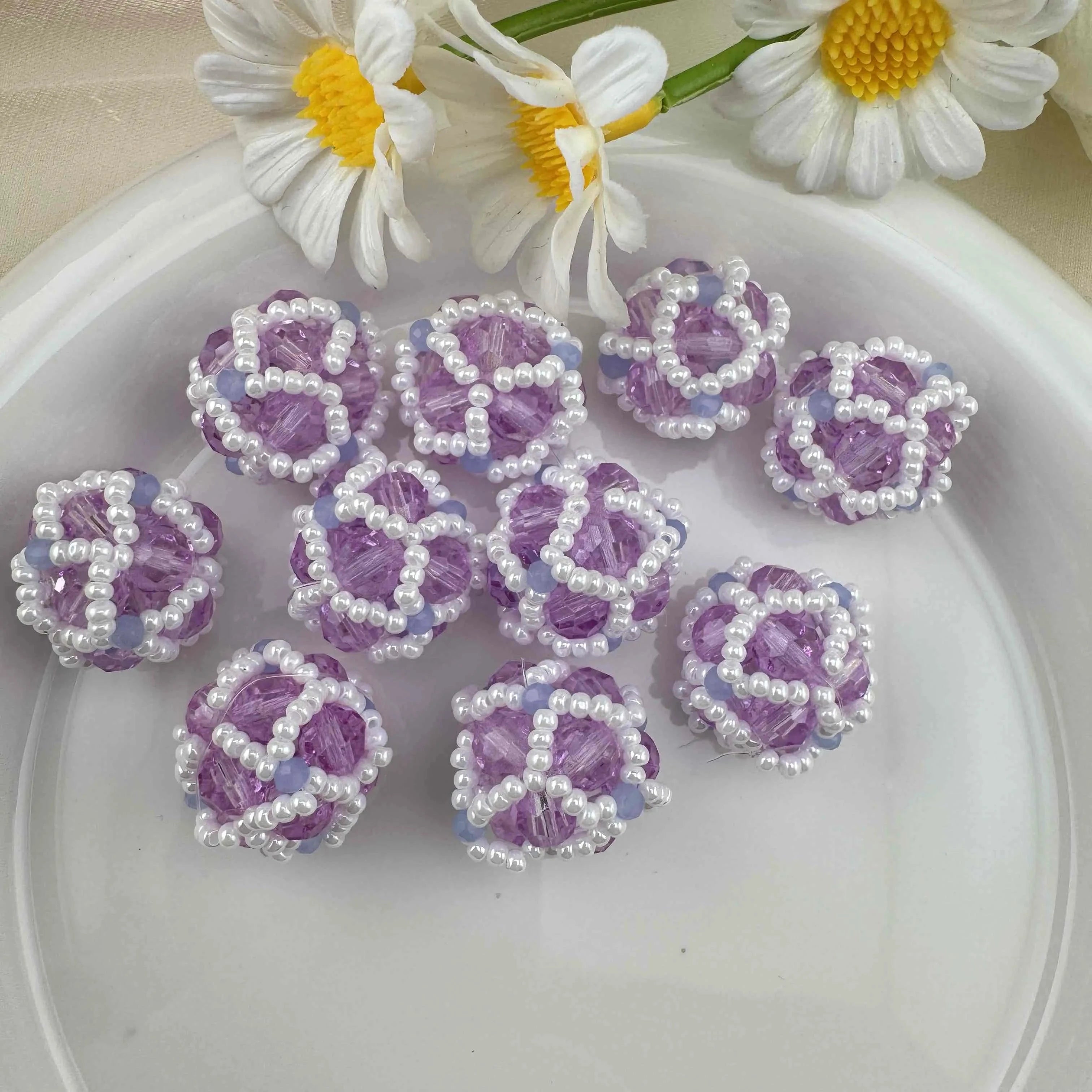 FS0581- 18mm Random Mixed Handmade Glass Beads, Hand-Woven Glass Beads, Pearl Beads Zoe's DIY Shop