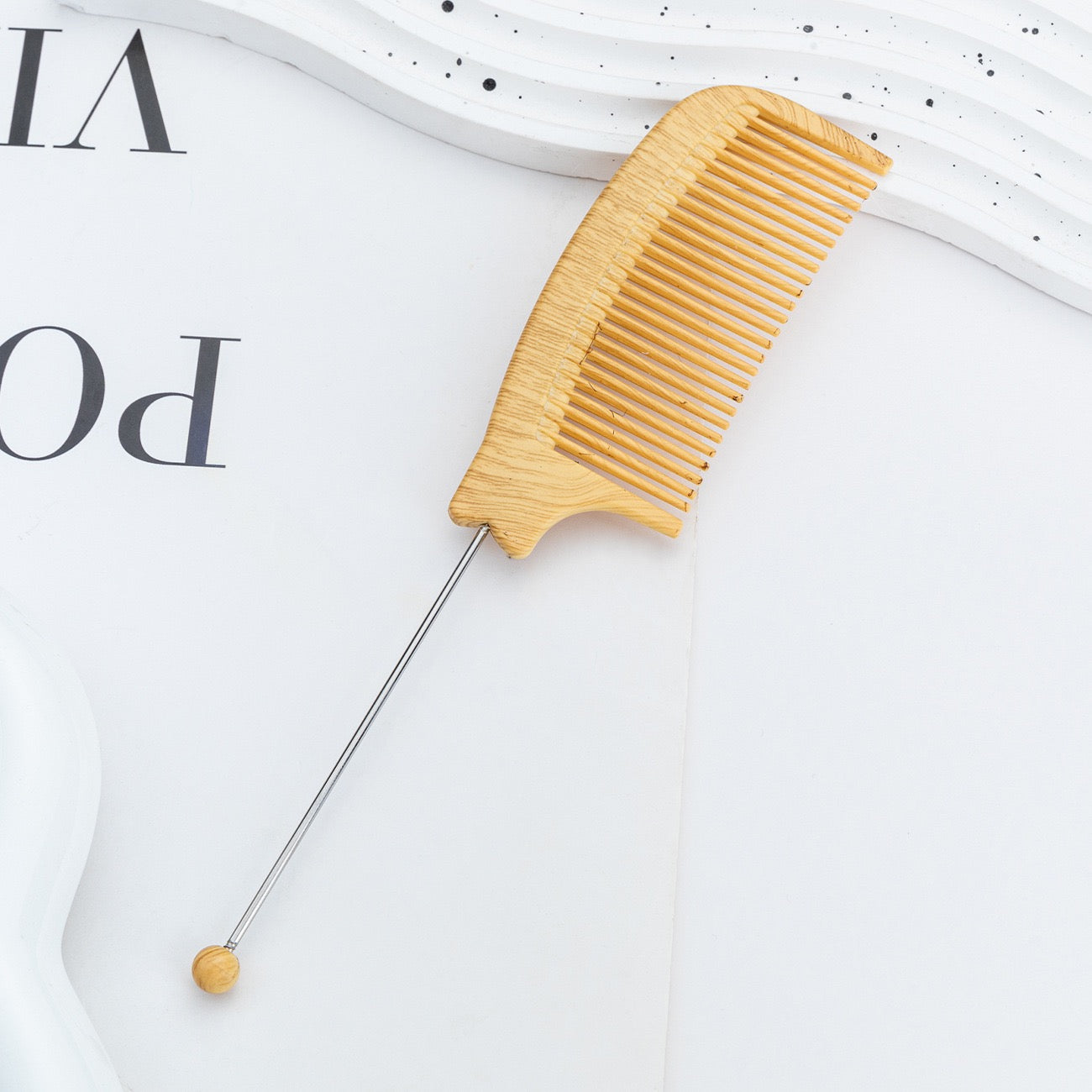 FS6321-19×4cm Wood Grain Beadable Comb Zoe DIY Wholesale