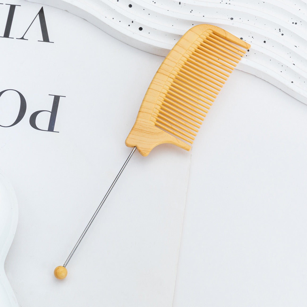 FS6321-19×4cm Wood Grain Beadable Comb Zoe DIY Wholesale