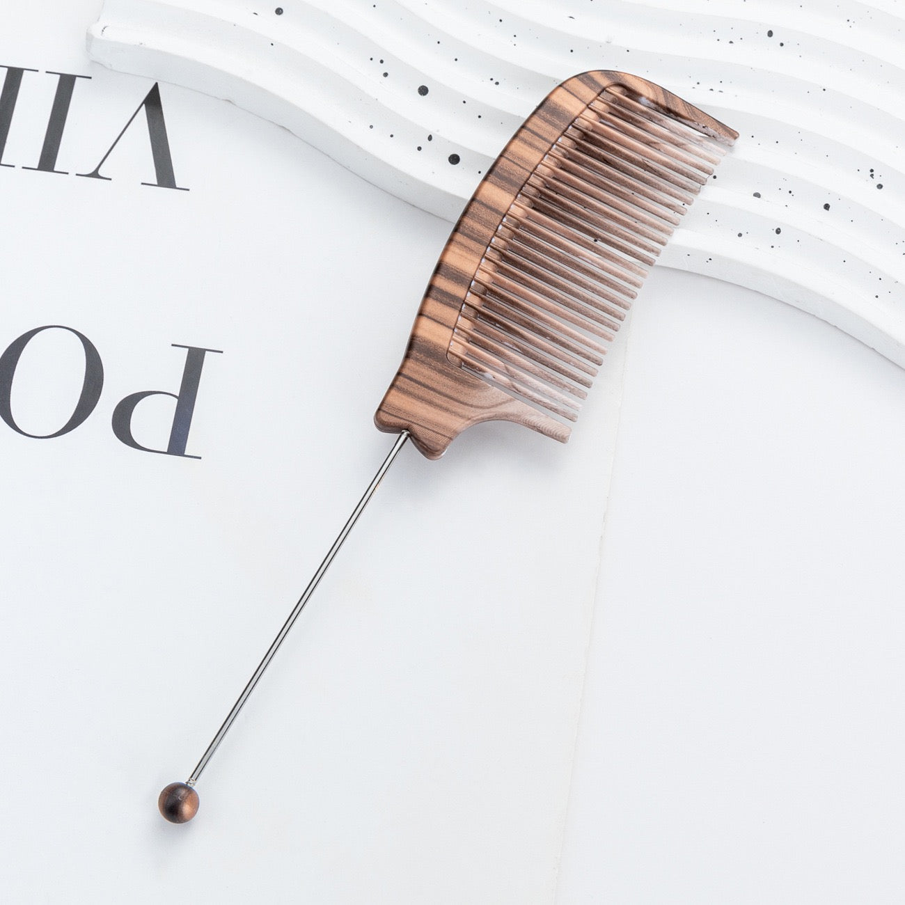 FS6321-19×4cm Wood Grain Beadable Comb Zoe DIY Wholesale