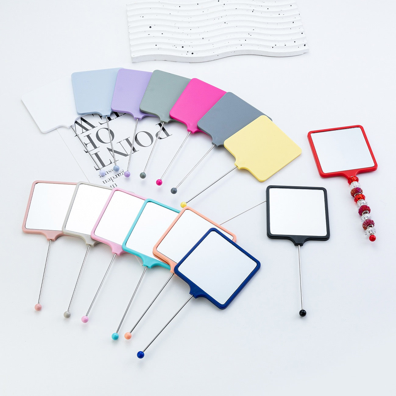 FS6067-18×7.5cm Square Beadable Mirror Zoe DIY Wholesale