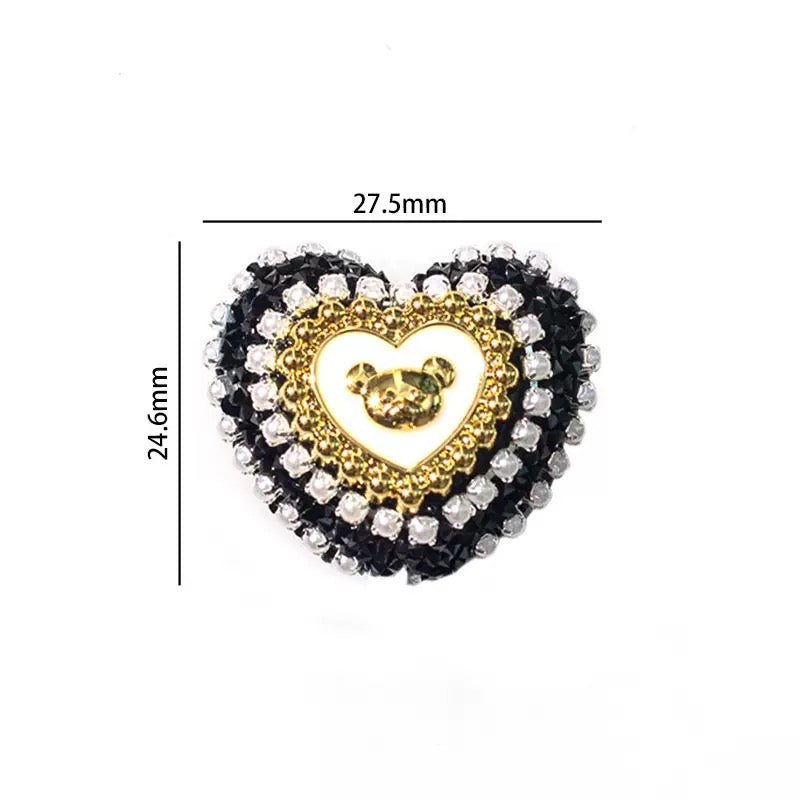 FS6809-24.6×27.5mm Bear Heart Sugar Beads Zoe DIY Wholesale