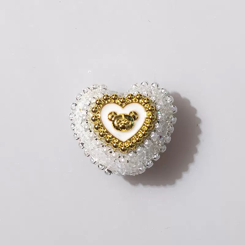 FS6809-24.6×27.5mm Bear Heart Sugar Beads Zoe DIY Wholesale