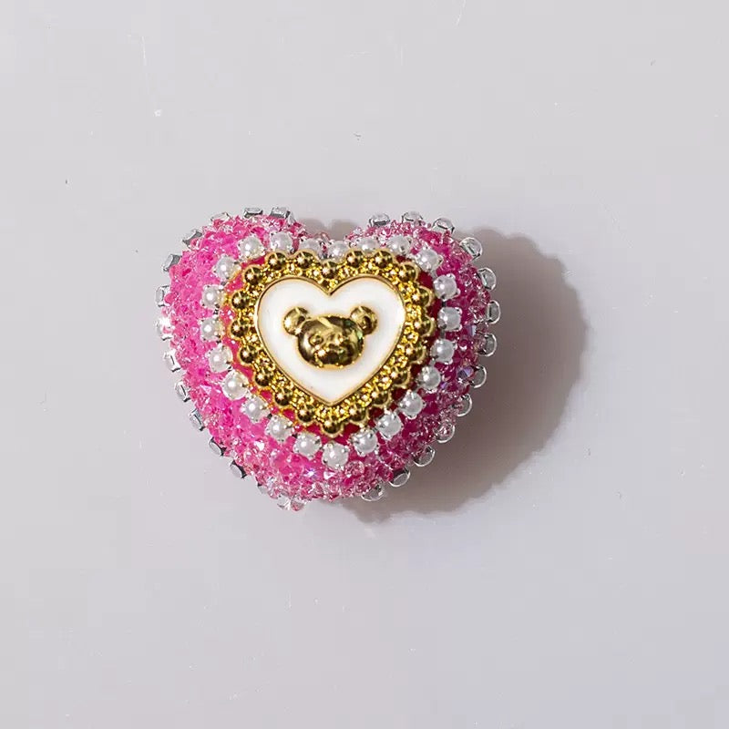 FS6809-24.6×27.5mm Bear Heart Sugar Beads Zoe DIY Wholesale