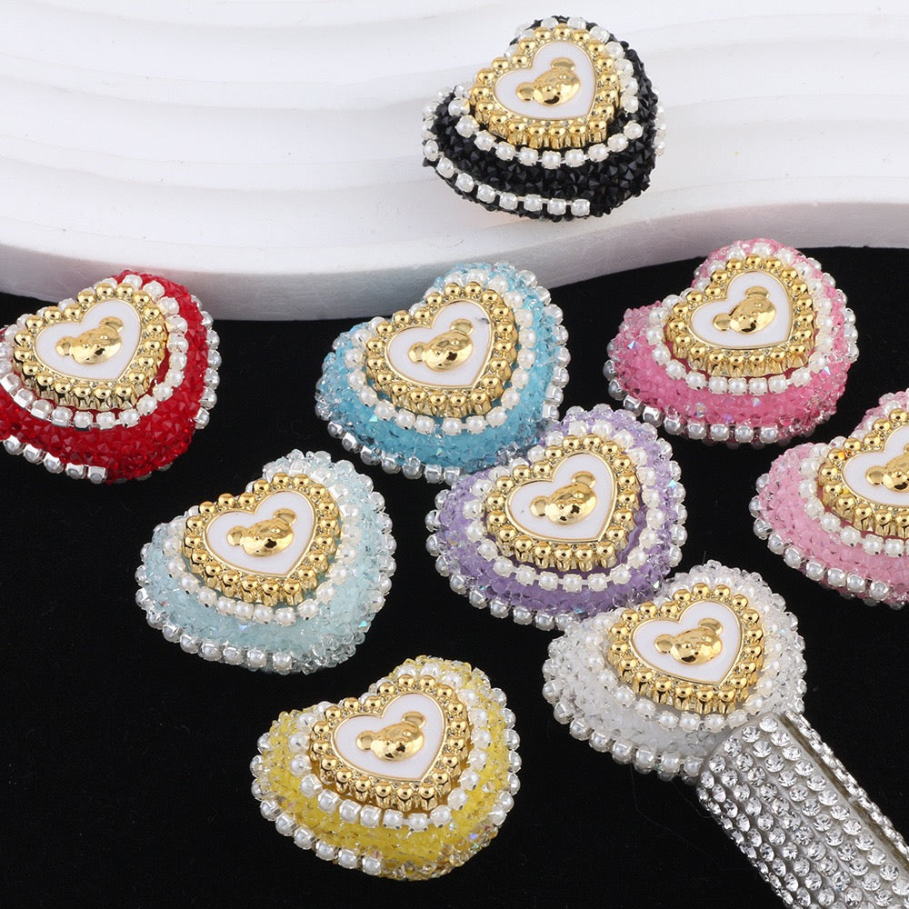 FS6809-24.6×27.5mm Bear Heart Sugar Beads Zoe DIY Wholesale