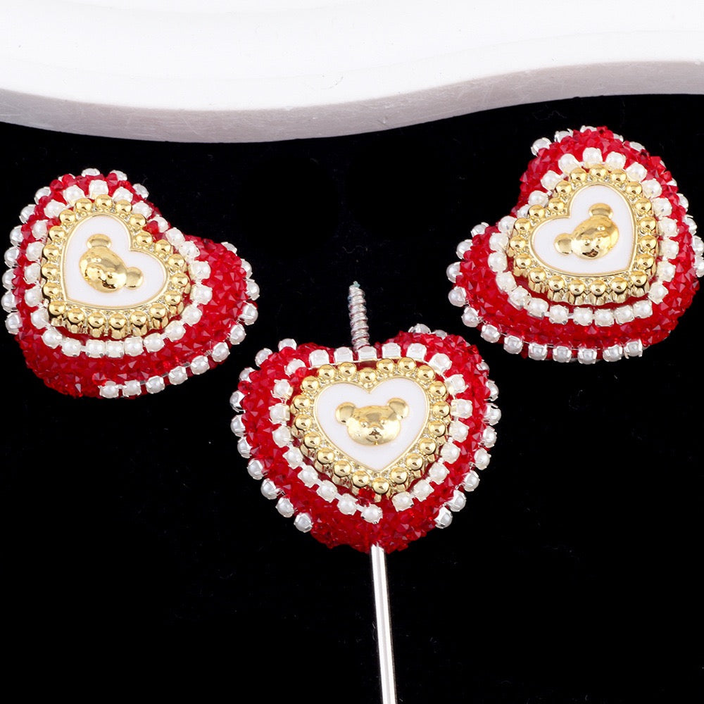 FS6809-24.6×27.5mm Bear Heart Sugar Beads Zoe DIY Wholesale