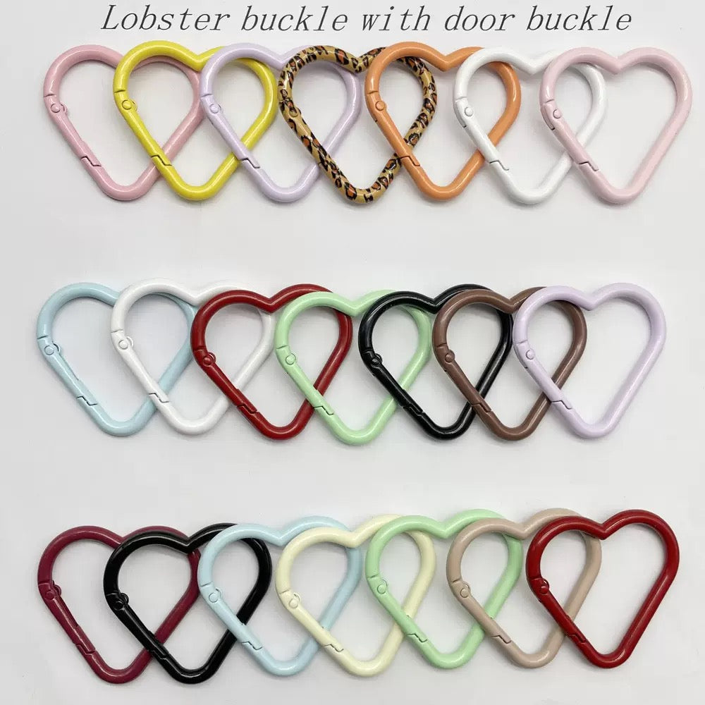 FS1559-42*44mm Random Mixed Color Big heart Keychain Ring Zoe's DIY Shop