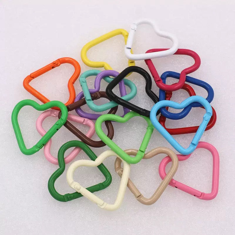 FS1559-42*44mm Random Mixed Color Big heart Keychain Ring Zoe's DIY Shop
