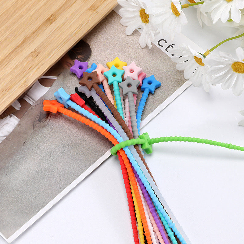 FS3048-10 Pieces Random Mixed Color Silicone Ring For Making Keychain