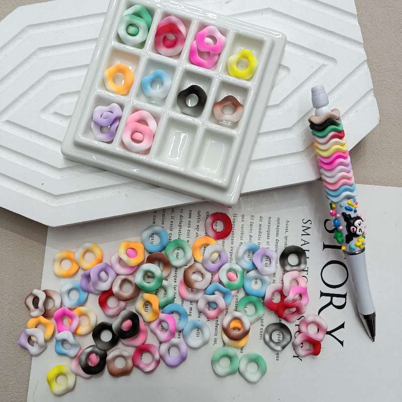 FS6817-16×16mm Random Mixed Gradient Color Wave Acrylic Spacers Zoe DIY Wholesale