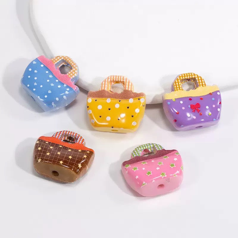 FS6830-23.7×24.6mm Random Mixed Color Handbag Acrylic Beads Zoe DIY Wholesale