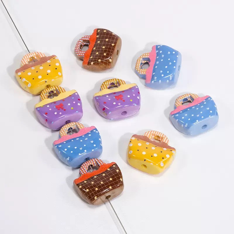 FS6830-23.7×24.6mm Random Mixed Color Handbag Acrylic Beads Zoe DIY Wholesale