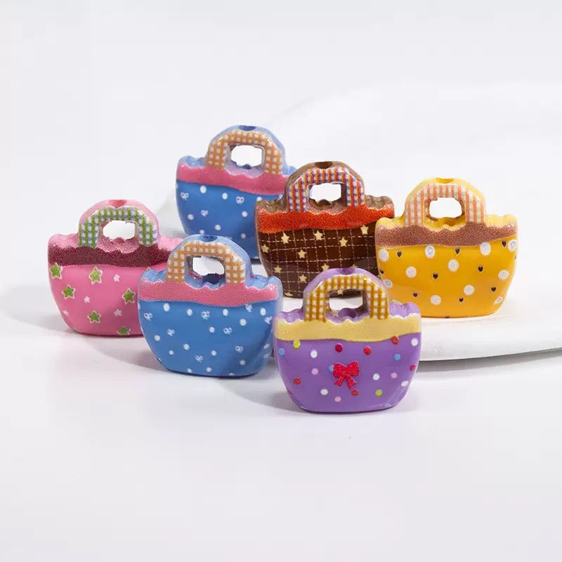 FS6830-23.7×24.6mm Random Mixed Color Handbag Acrylic Beads Zoe DIY Wholesale