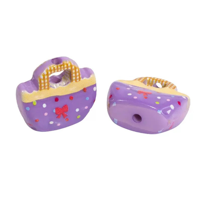 FS6830-23.7×24.6mm Random Mixed Color Handbag Acrylic Beads Zoe DIY Wholesale