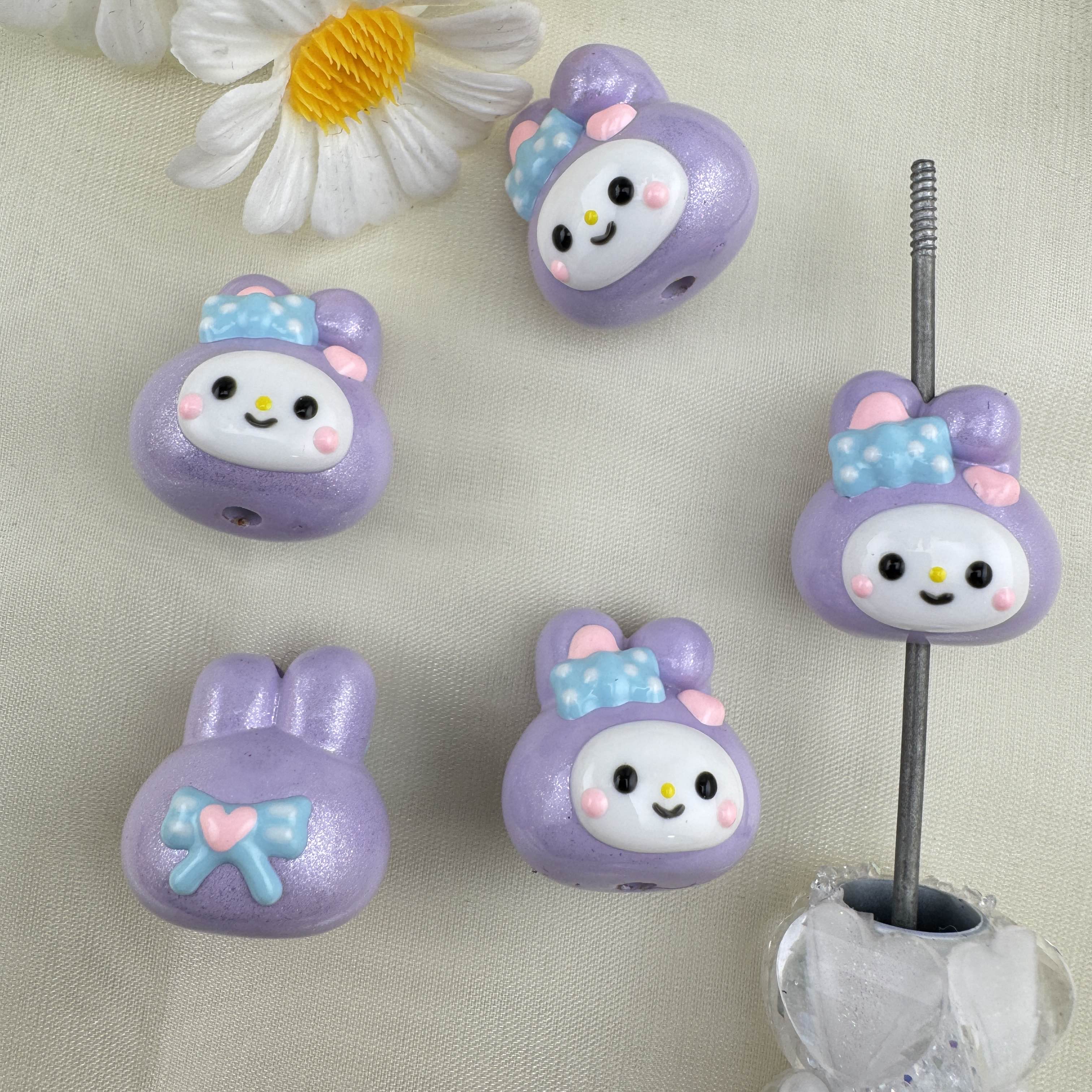 FS6805-My Melody Hand Painted Acrylic Beads Zoe DIY Wholesale