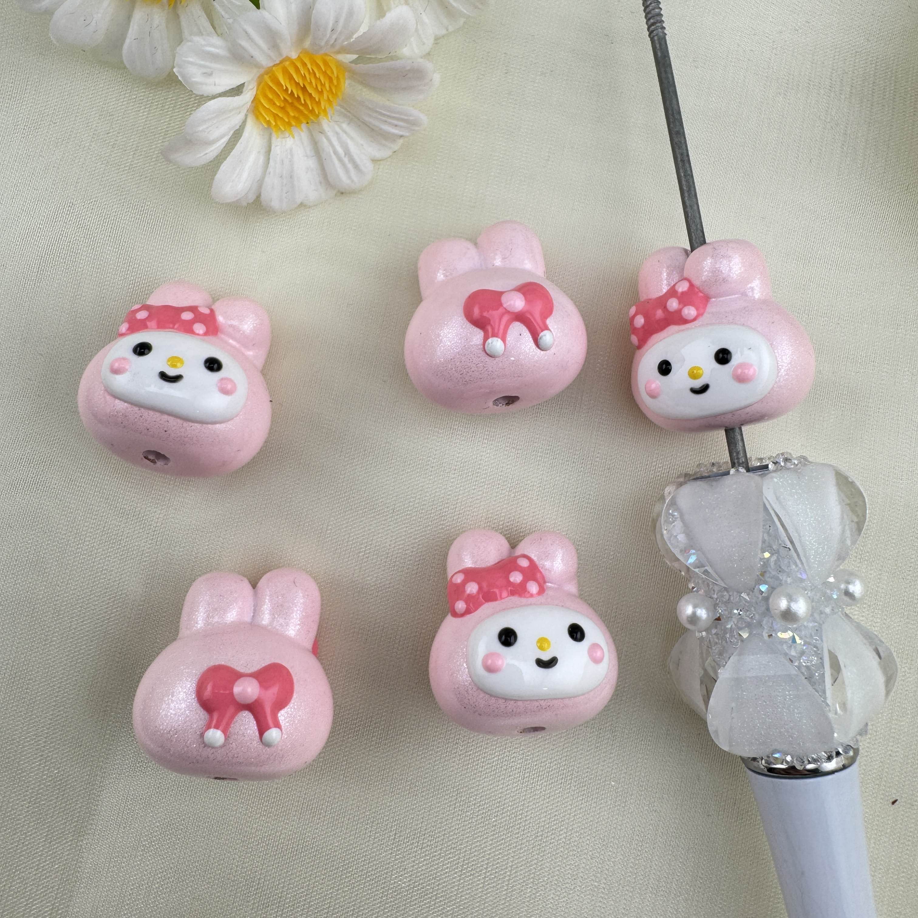FS6805-My Melody Hand Painted Acrylic Beads Zoe DIY Wholesale