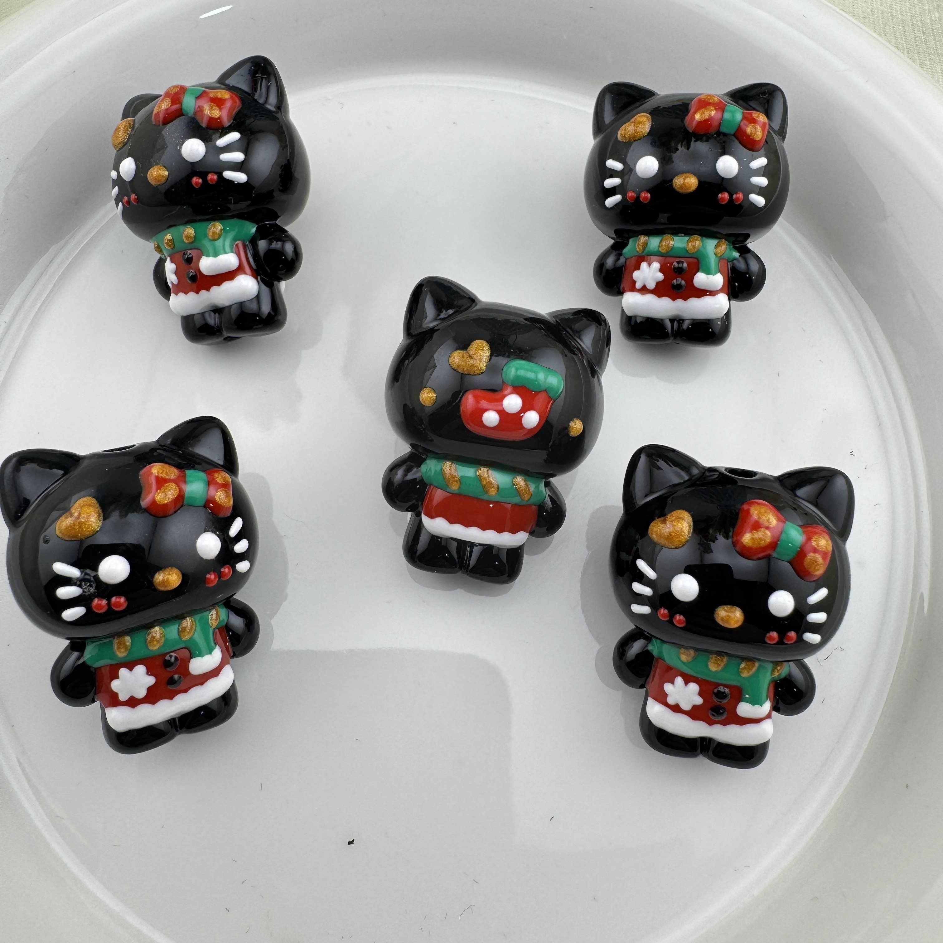 FS6804-3D HK Hand Painted Acrylic Beads Zoe DIY Wholesale