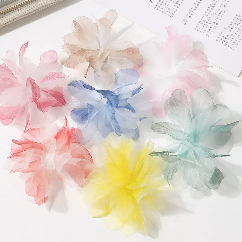 FS0997- Random Mixed Color 130MM Fabric Art  Purple Flower Looking Accessories Zoe's DIY Shop