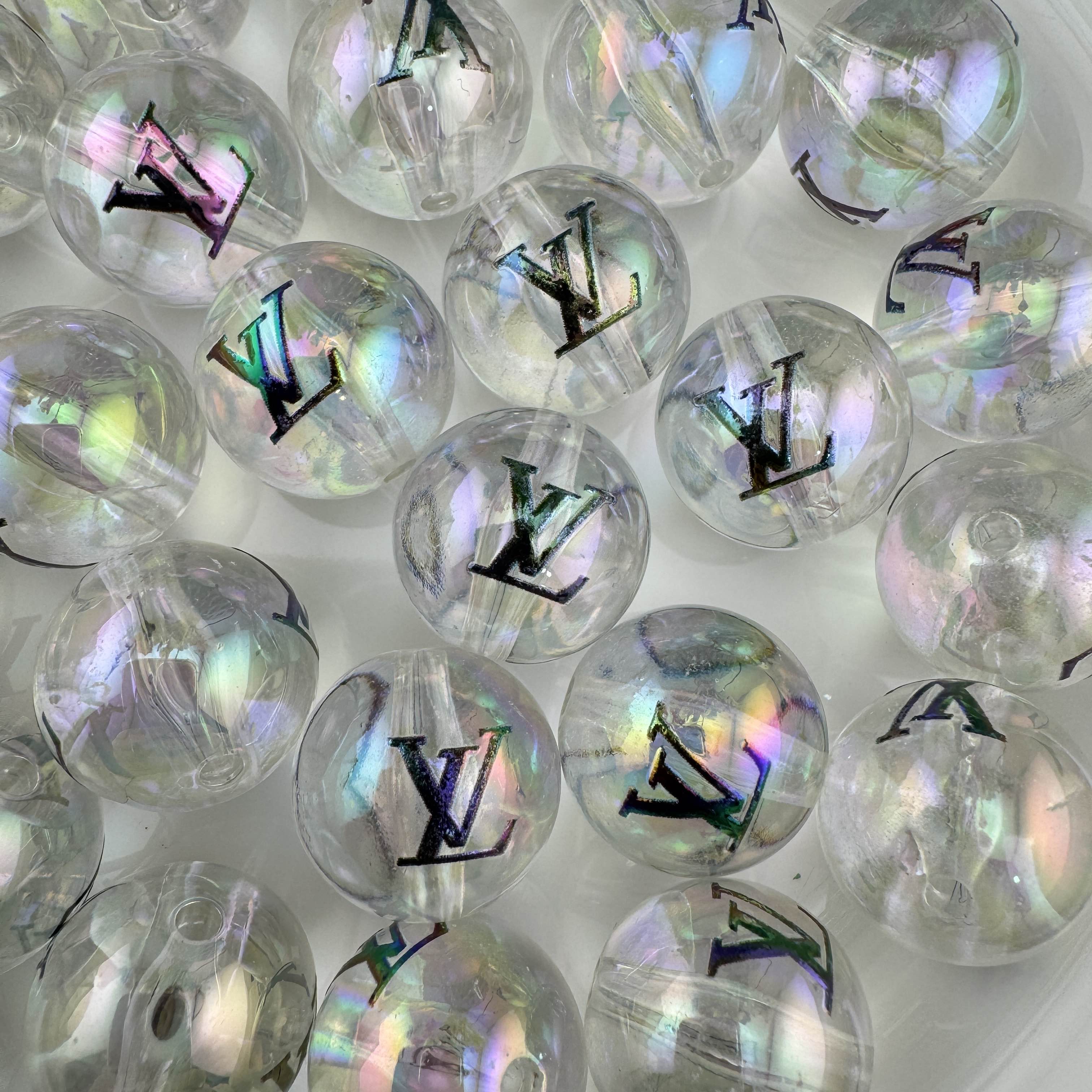 FS6872-20mm UV Coating Clear Acyclic Printed Beads Fit For Beadable Pens Zoe DIY Wholesale