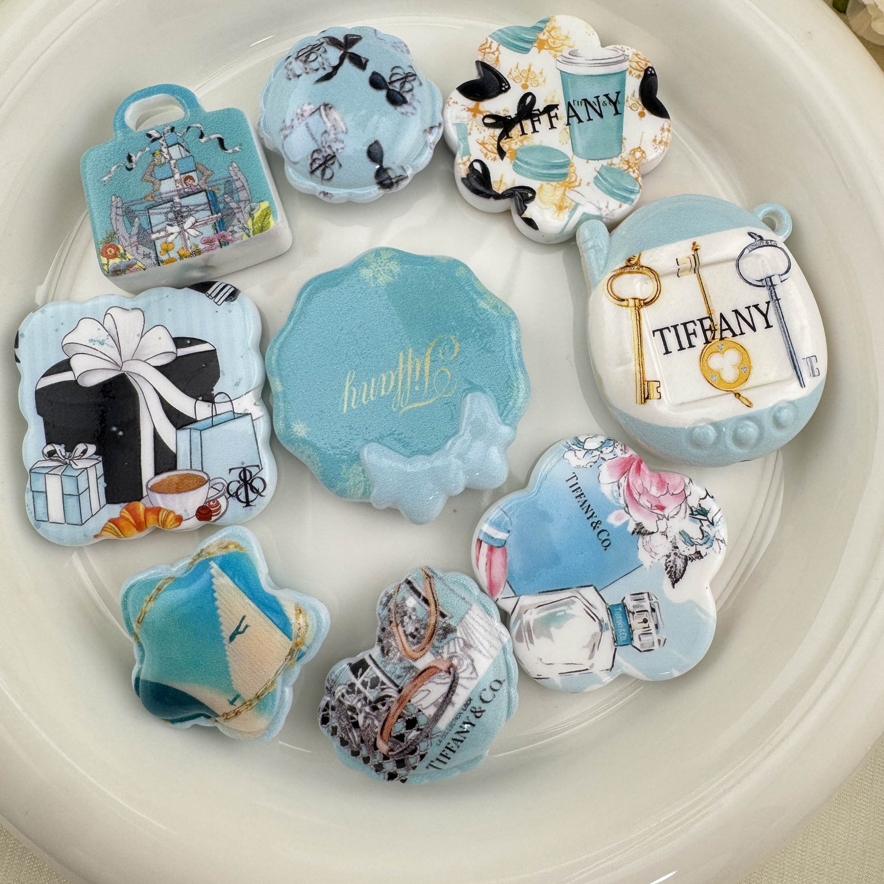 FS6874-Random Printed Acrylic Beads Fit For Beadable Pens Or Making Keychain Jewelry Making Accessories Zoe DIY Wholesale