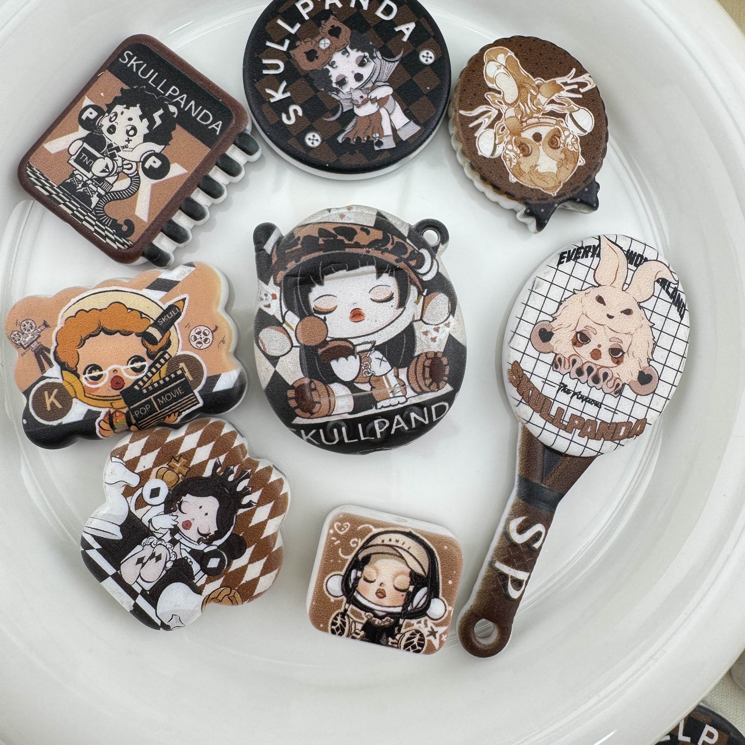 FS6875-Random Mixed SP Printed Acrylic Beads Fit For Keychain Jewelry Making Accessories Zoe DIY Wholesale