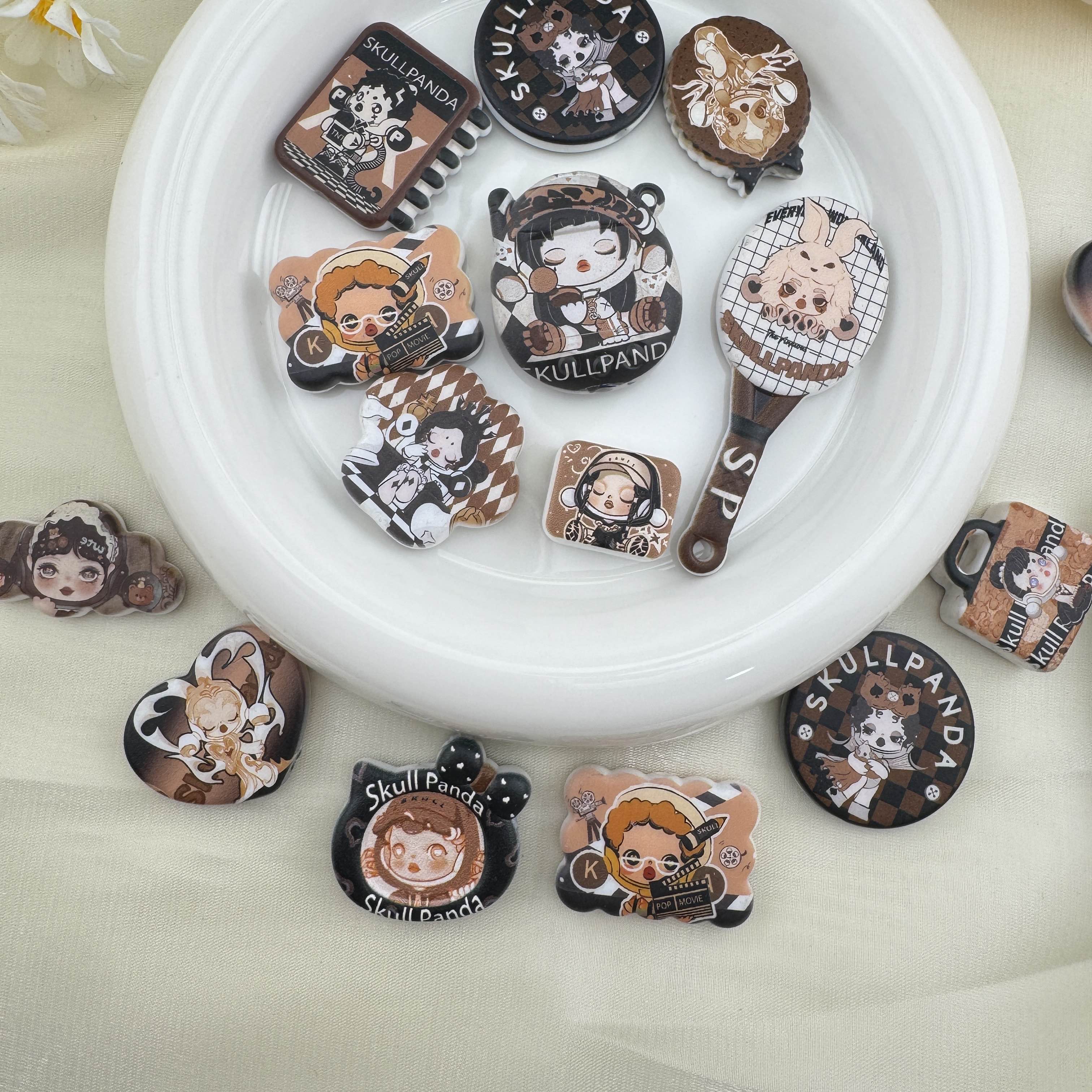 FS6875-Random Mixed SP Printed Acrylic Beads Fit For Keychain Jewelry Making Accessories Zoe DIY Wholesale