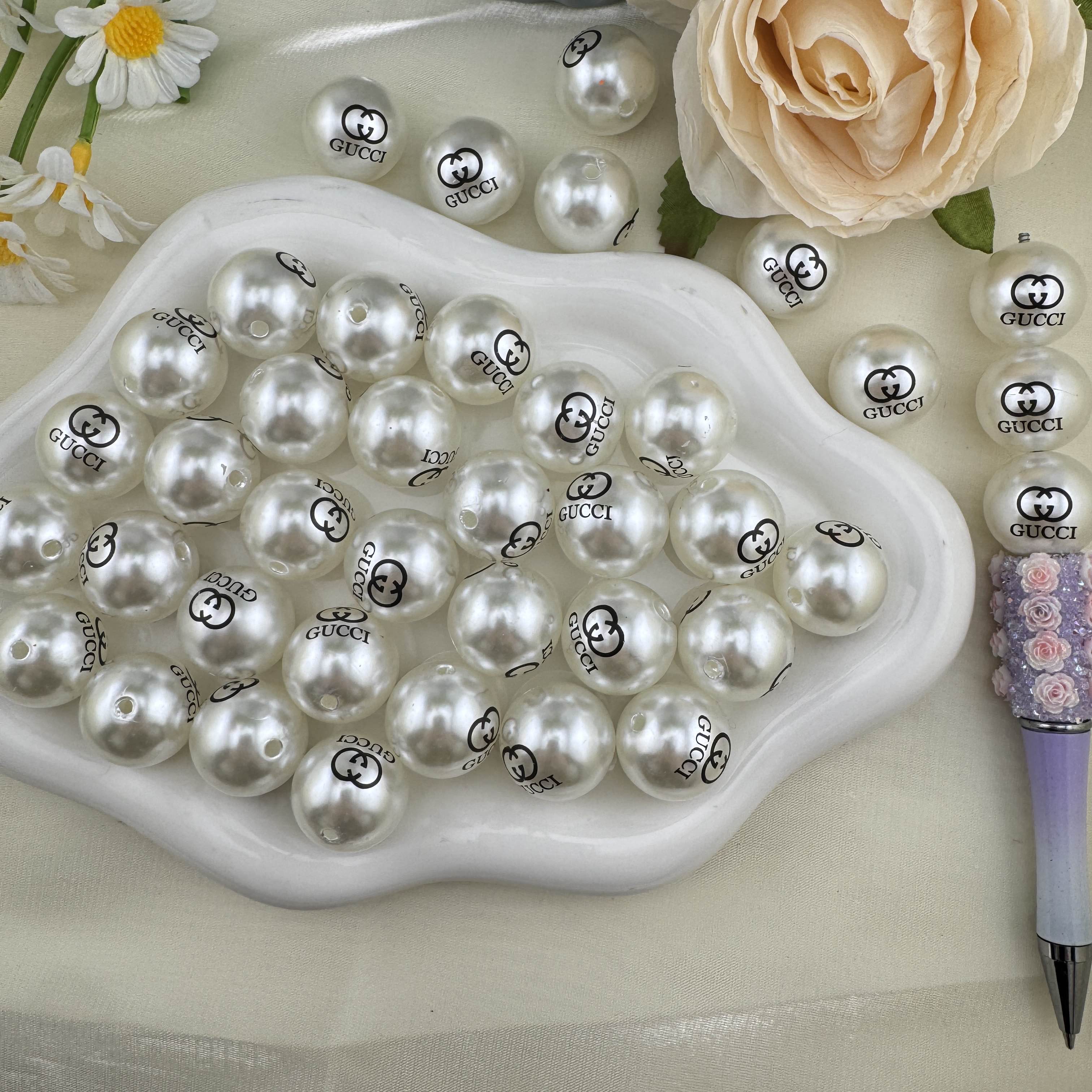 FS6683-20mm Pearl Looking Acrylic Beads For Making Keychain Jewelry Making Zoe DIY Wholesale