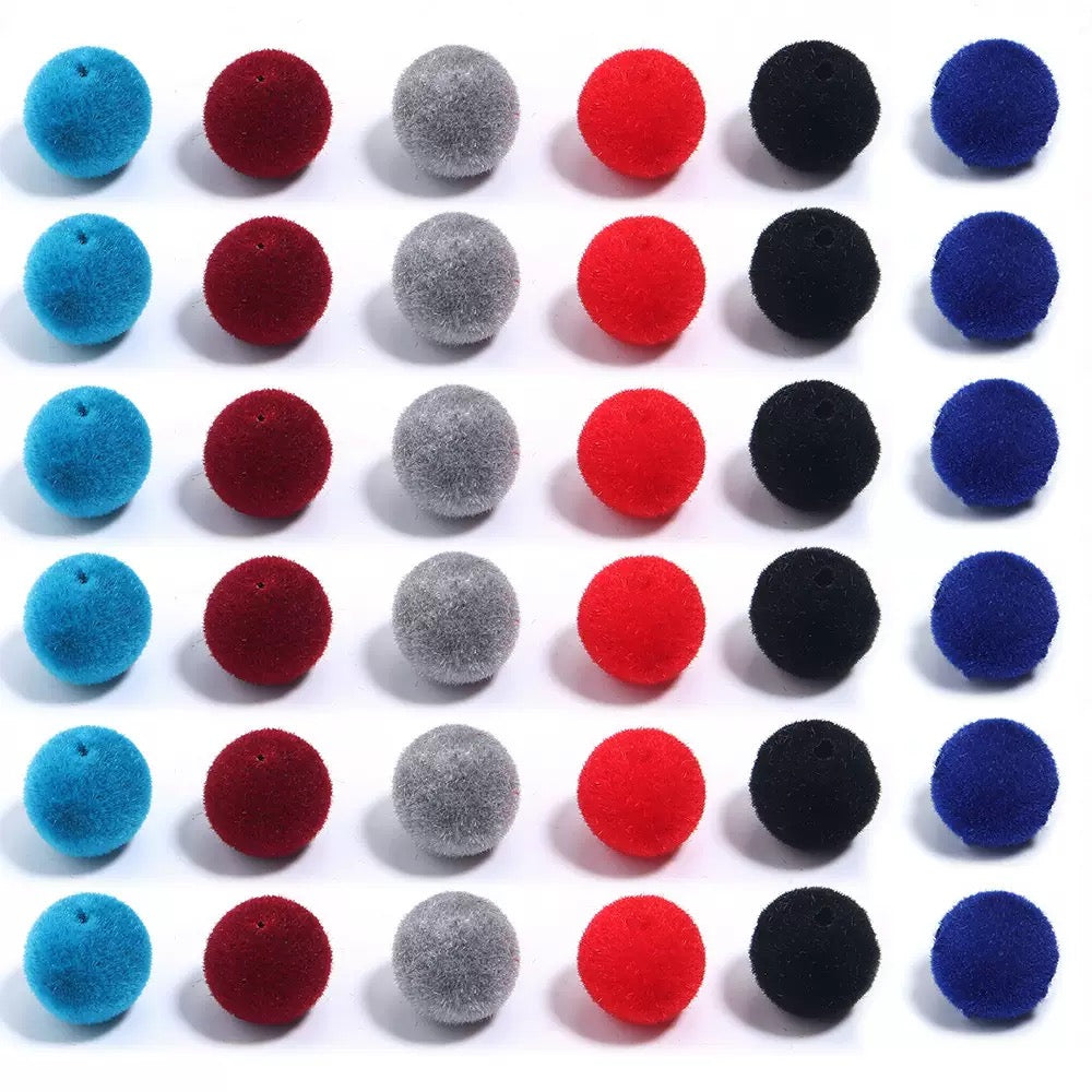 FS6889-8mm Random Dark Color Mixed Flocked Acrylic Beads Fit For Beadable Pens Zoe DIY Wholesale