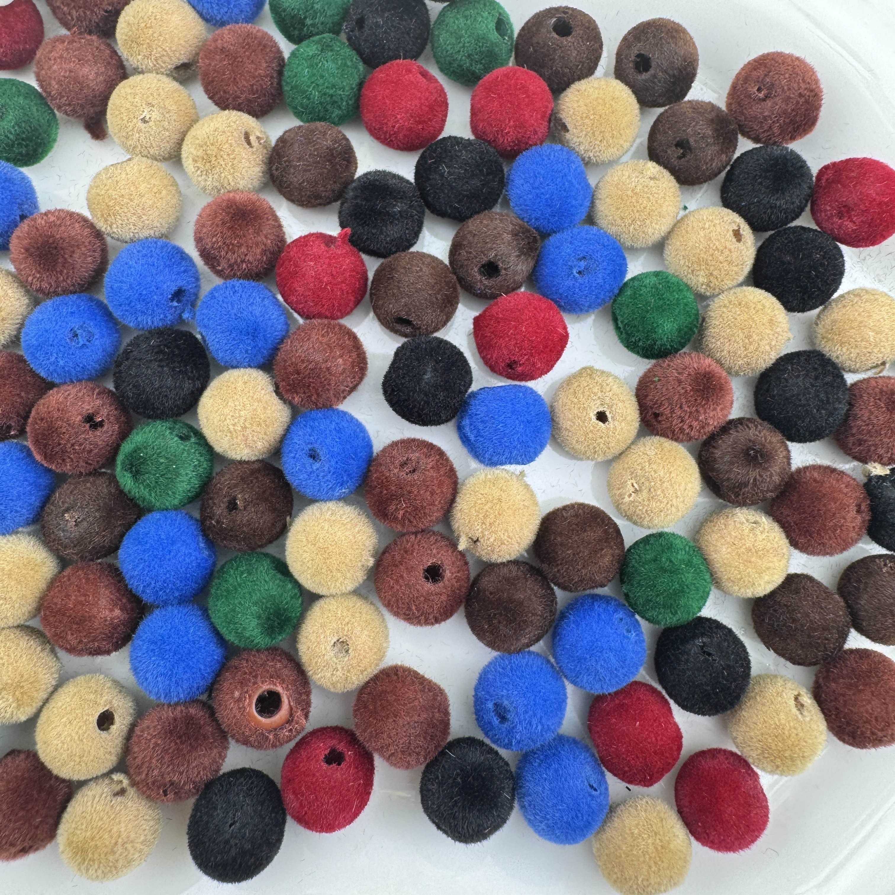 FS6889-8mm Random Dark Color Mixed Flocked Acrylic Beads Fit For Beadable Pens Zoe DIY Wholesale