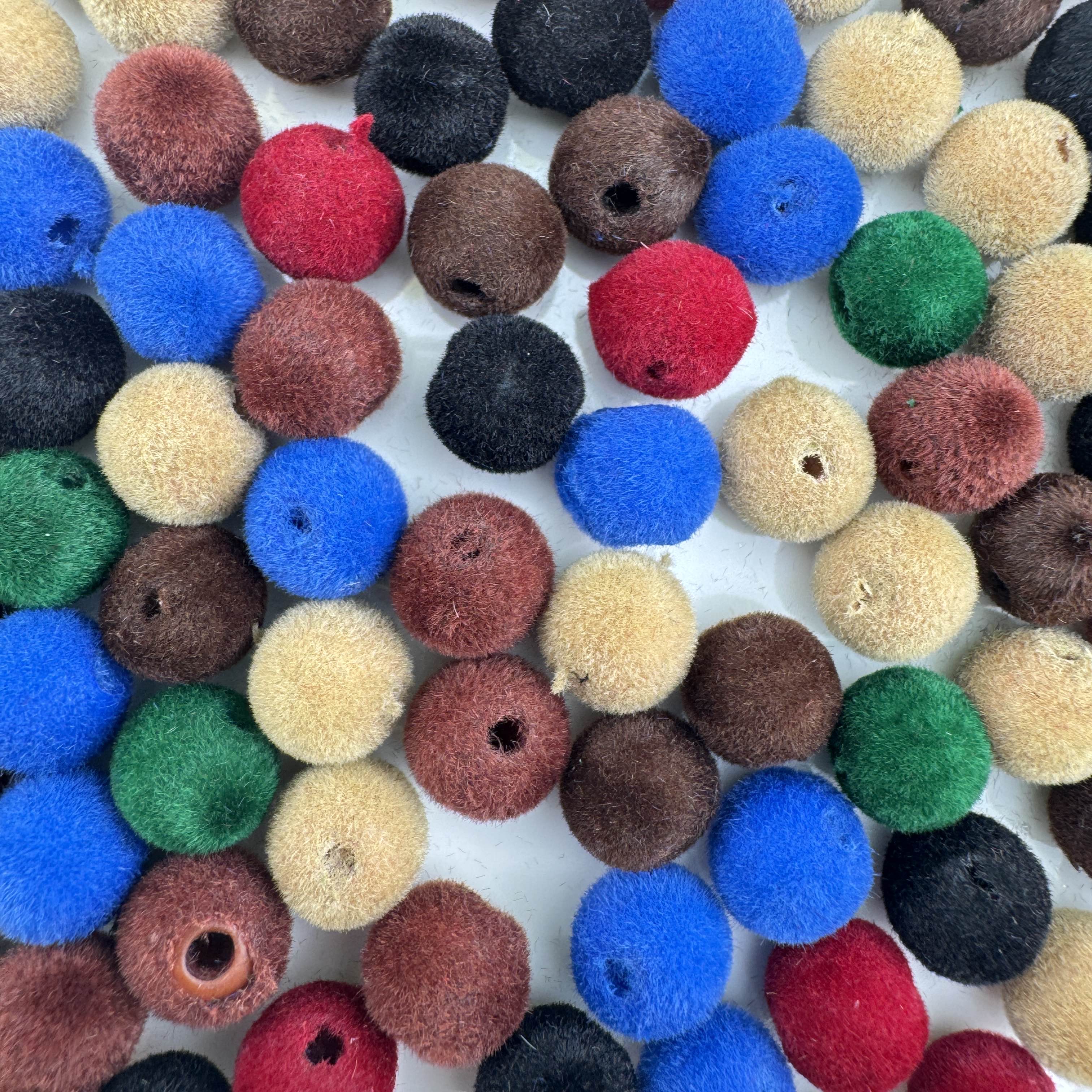 FS6889-8mm Random Dark Color Mixed Flocked Acrylic Beads Fit For Beadable Pens Zoe DIY Wholesale