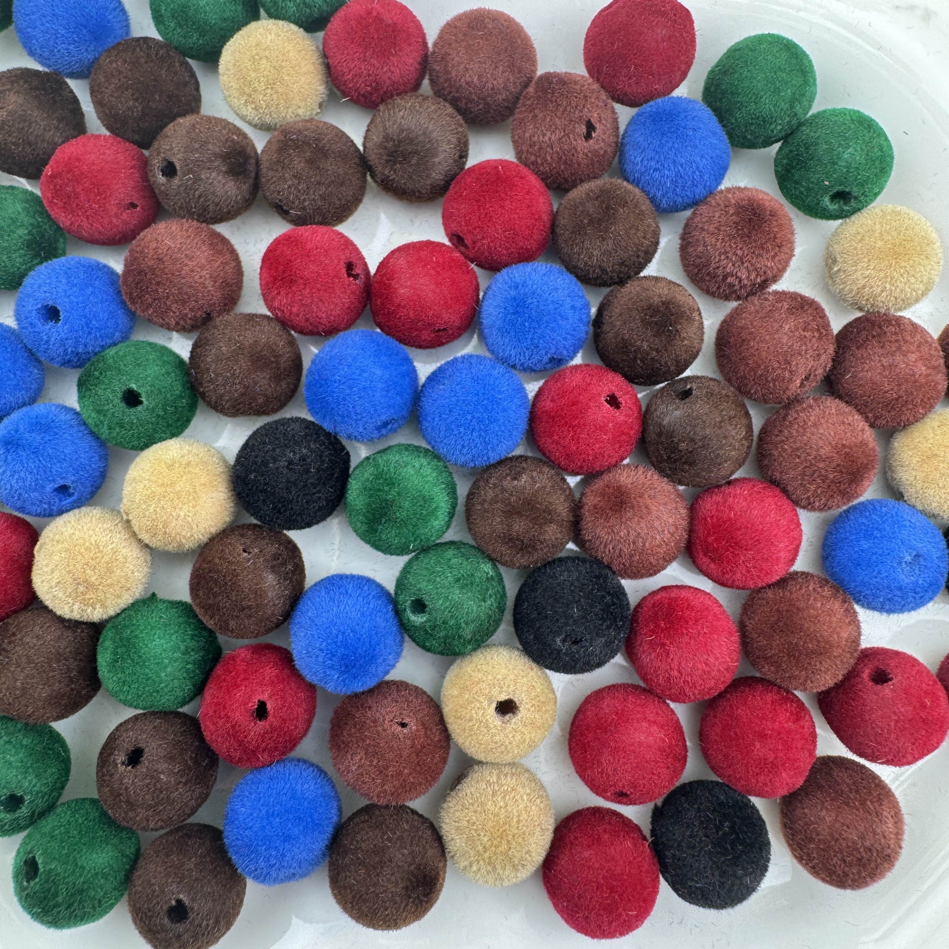 FS6890-10mm Random Dark Color Mixed Flocked Acrylic Beads Fit For Beadable Pens Zoe DIY Wholesale