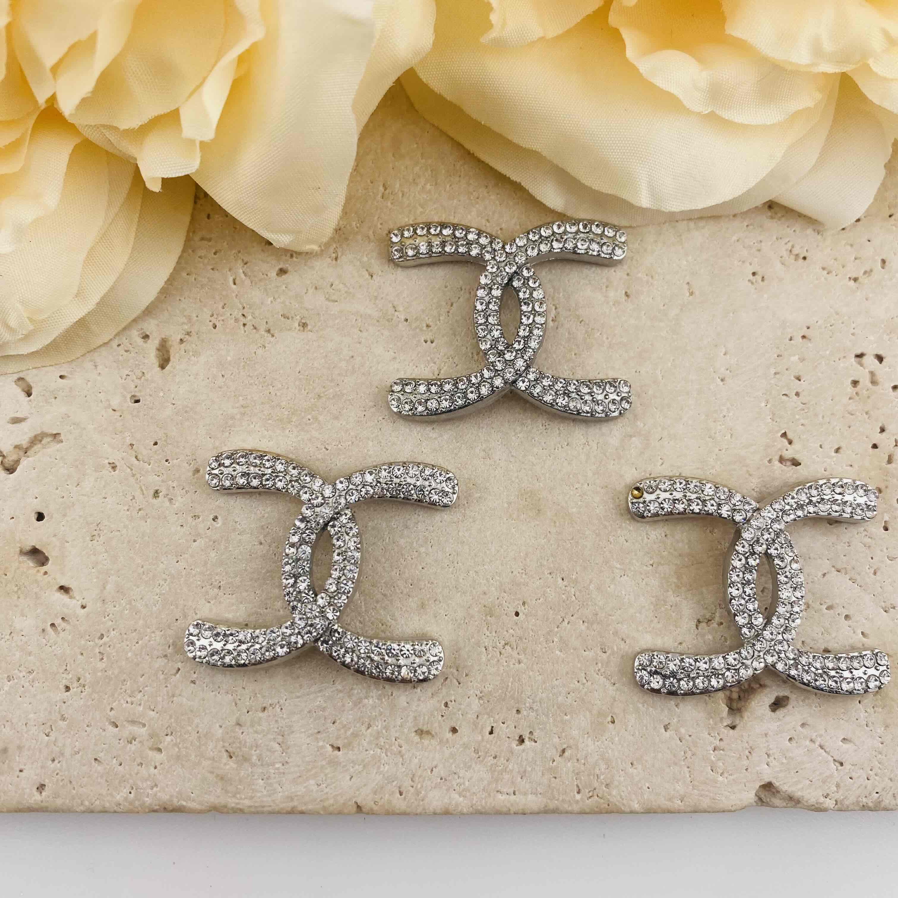 FS3743-  35×25mm CC Rhinestone Metal Charms