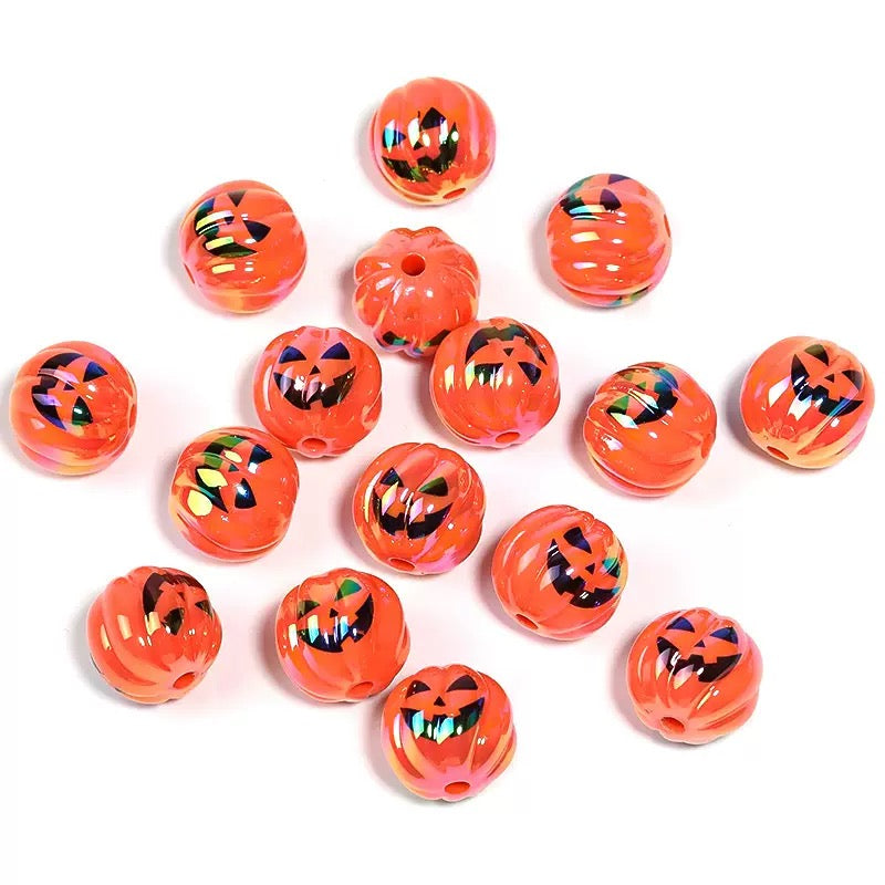 FS19377-About 16mm Halloween Pumpkin Acrylic Beads